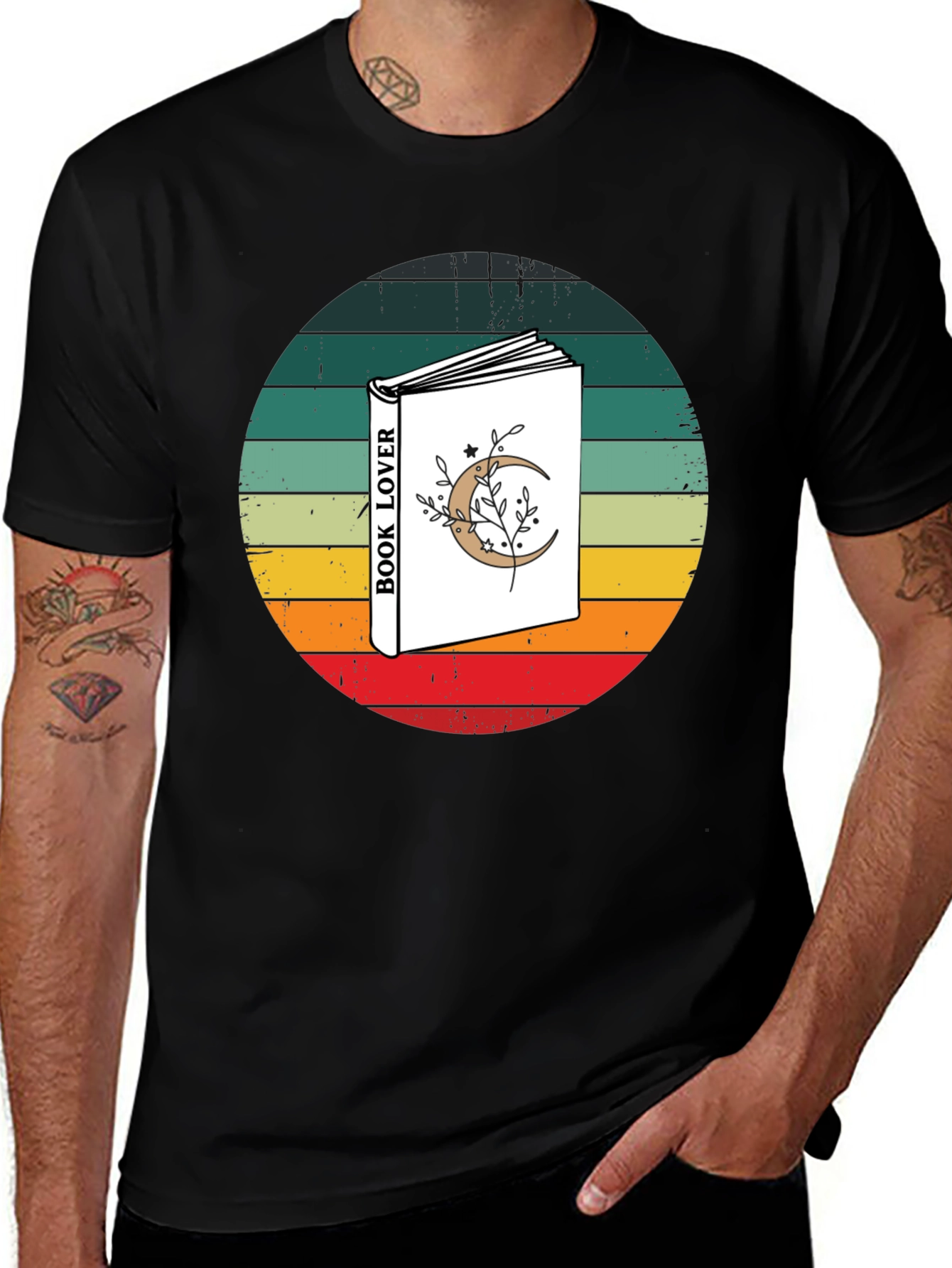 Variant 6 of Retro Book Lover Graphic Tee