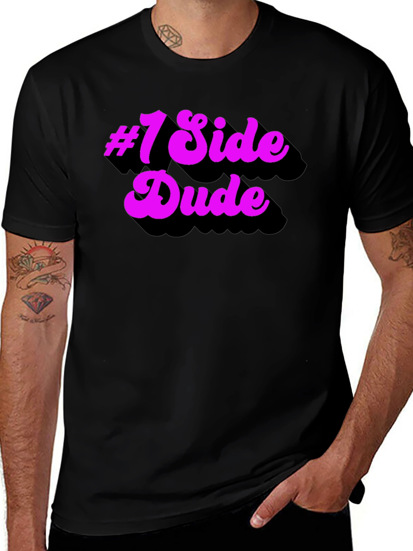 Black #1 Side Dude T-Shirt - Funny Novelty Tee main image