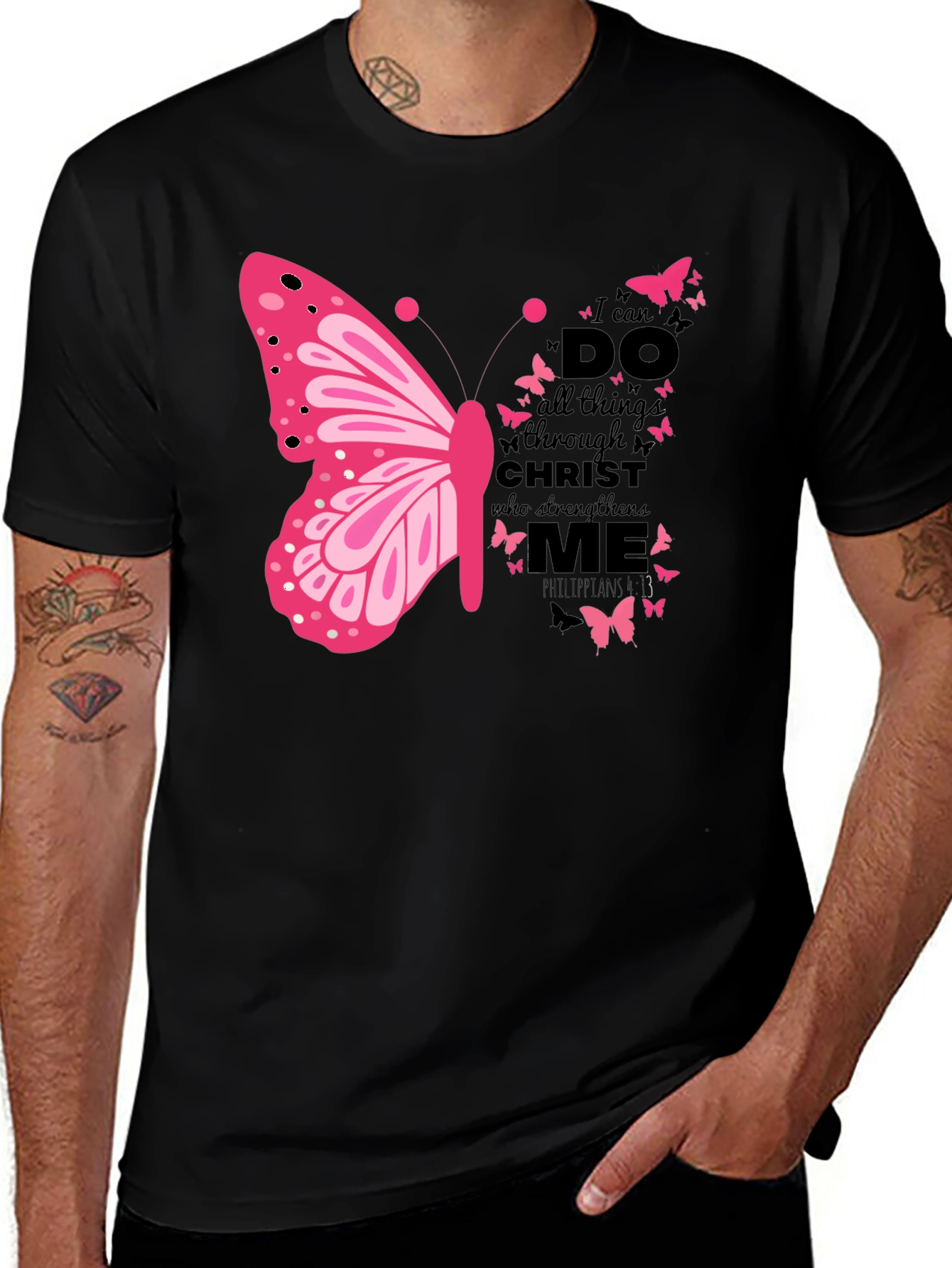 Variant 21 of I Can Do All Things Butterfly T-Shirt