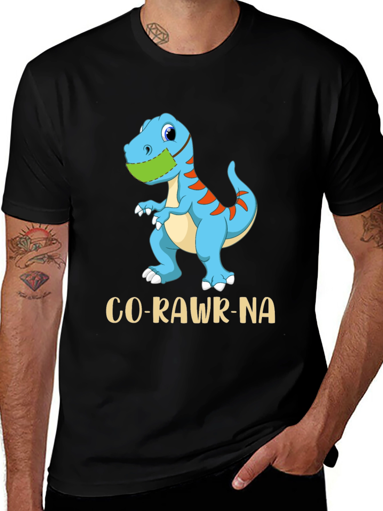 Variant 14 of Co-Rawr-Na T-Shirt, Dinosaur with Mask