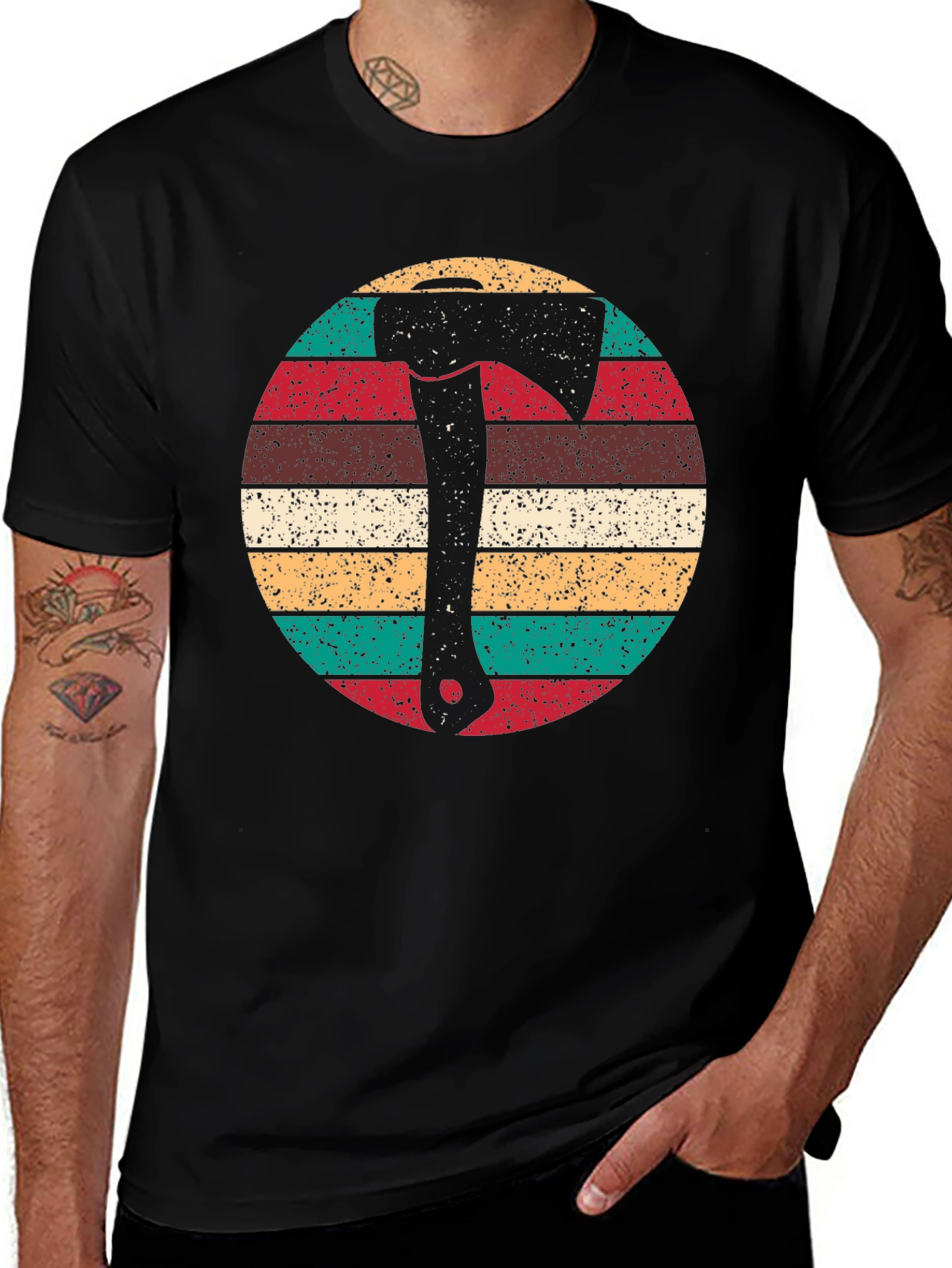 Retro Axe Graphic Tee - Logger Style