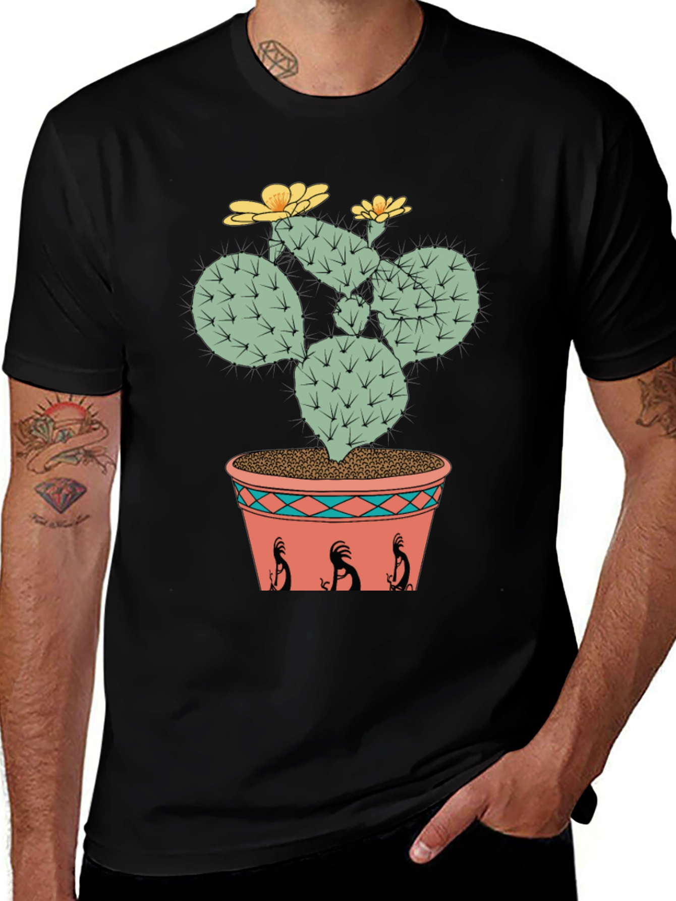 Variant 29 of Cactus in Pot Graphic Tee - Unique Design
