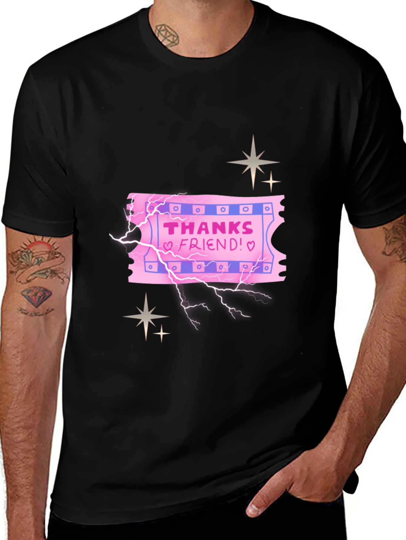 Variant 10 of Thanks Friend Graphic Tee - Black