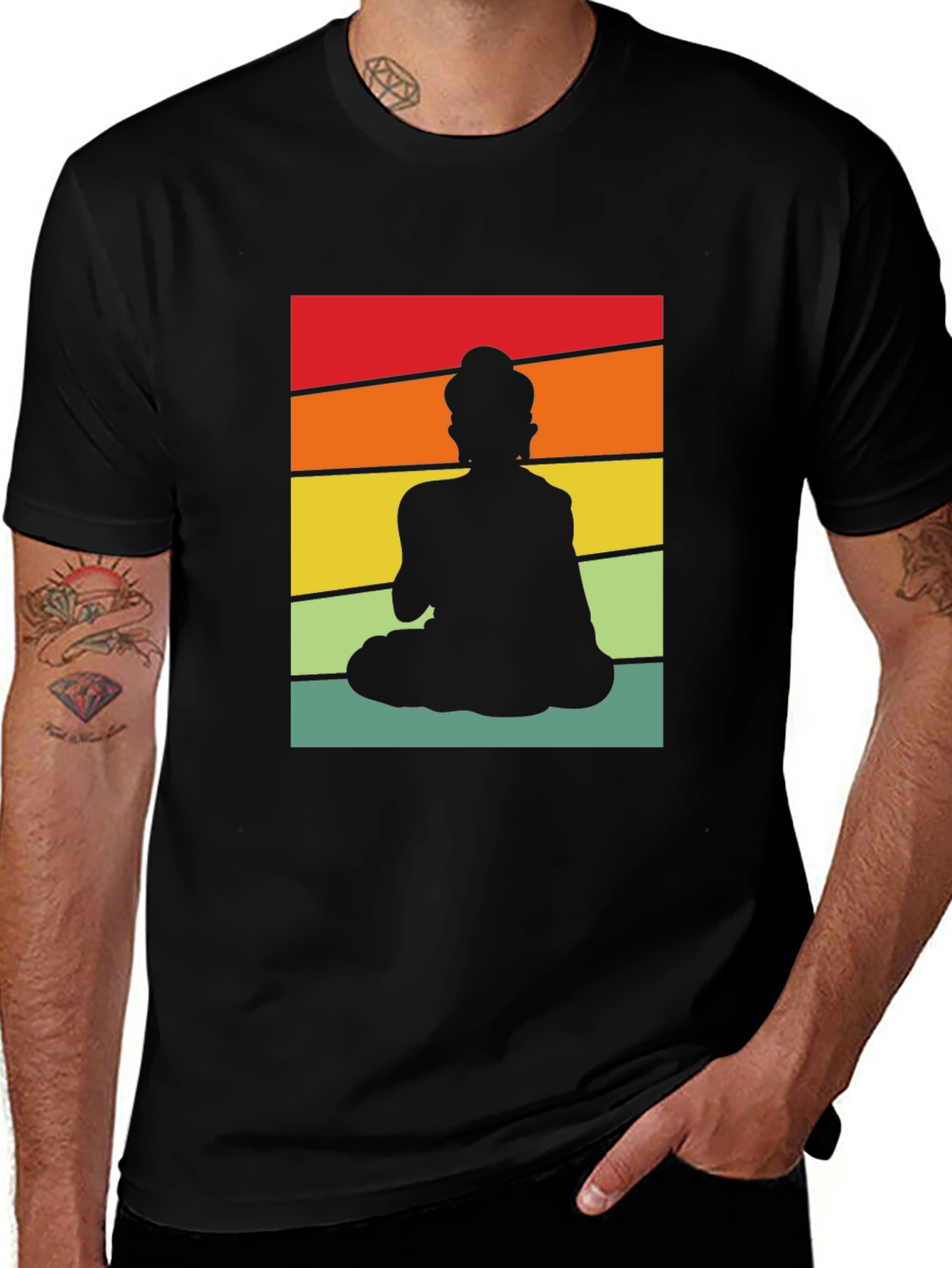 Retro Buddha Silhouette T-Shirt - Meditate in Style!