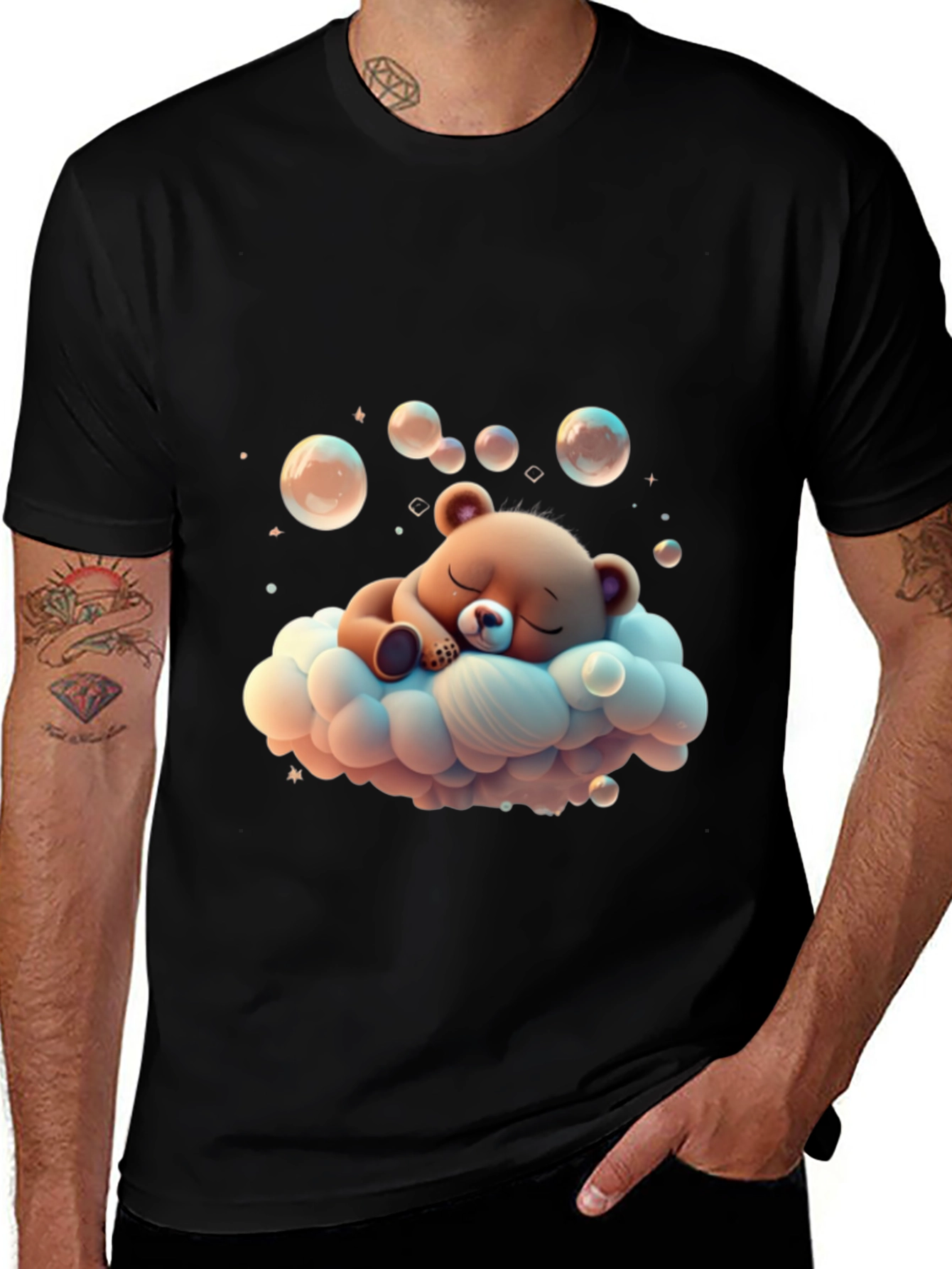 Variant 27 of Cute Sleeping Bear on Cloud T-Shirt