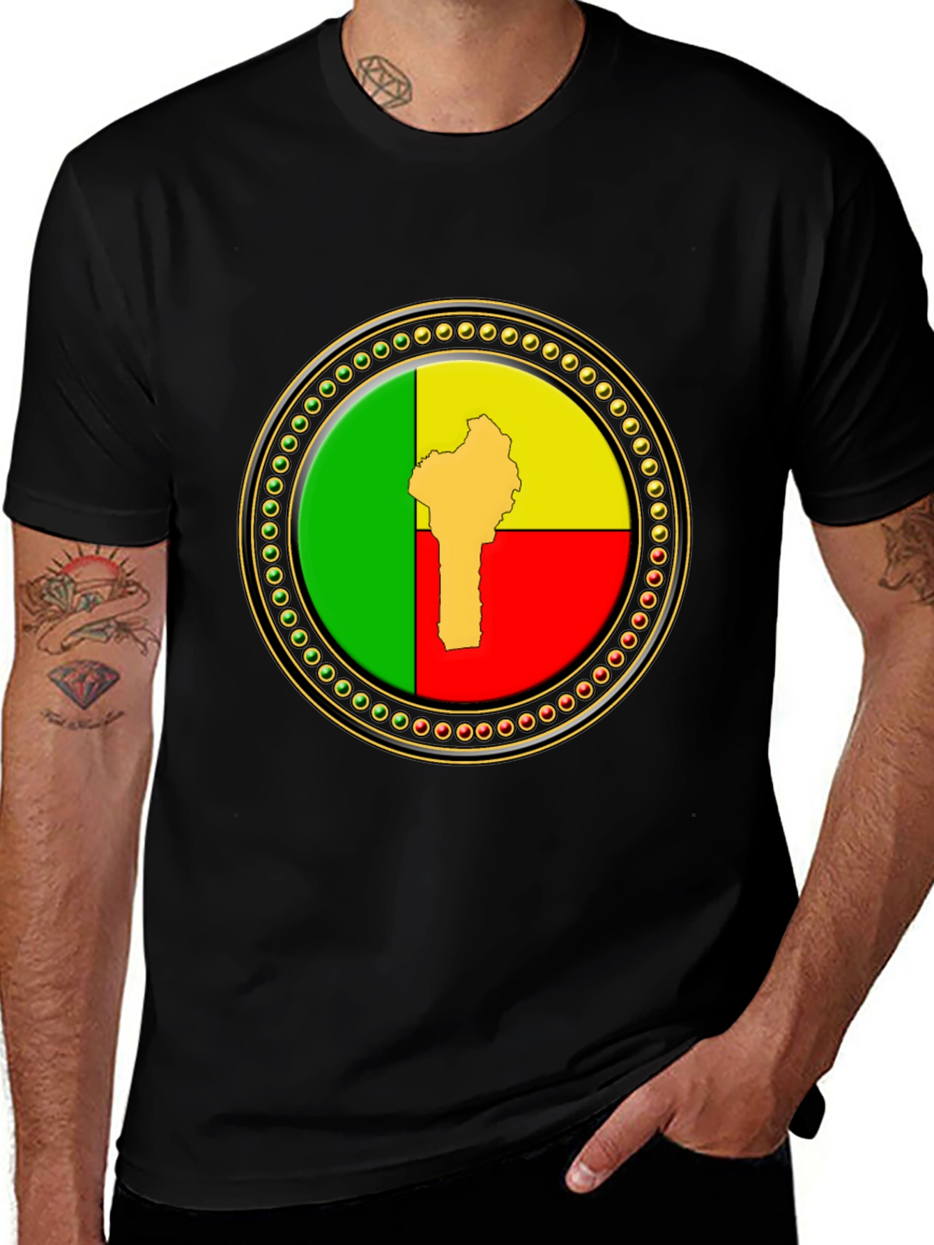 Benin Flag T-Shirt - Roundel Design