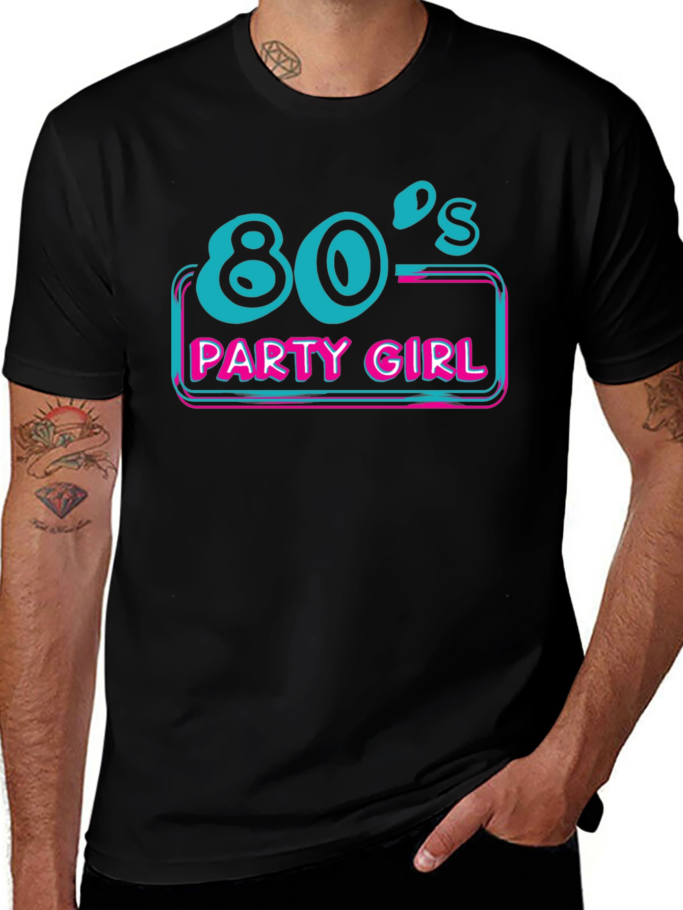 Variant 11 of 80's Party Girl Tee - Retro Style Graphic Print
