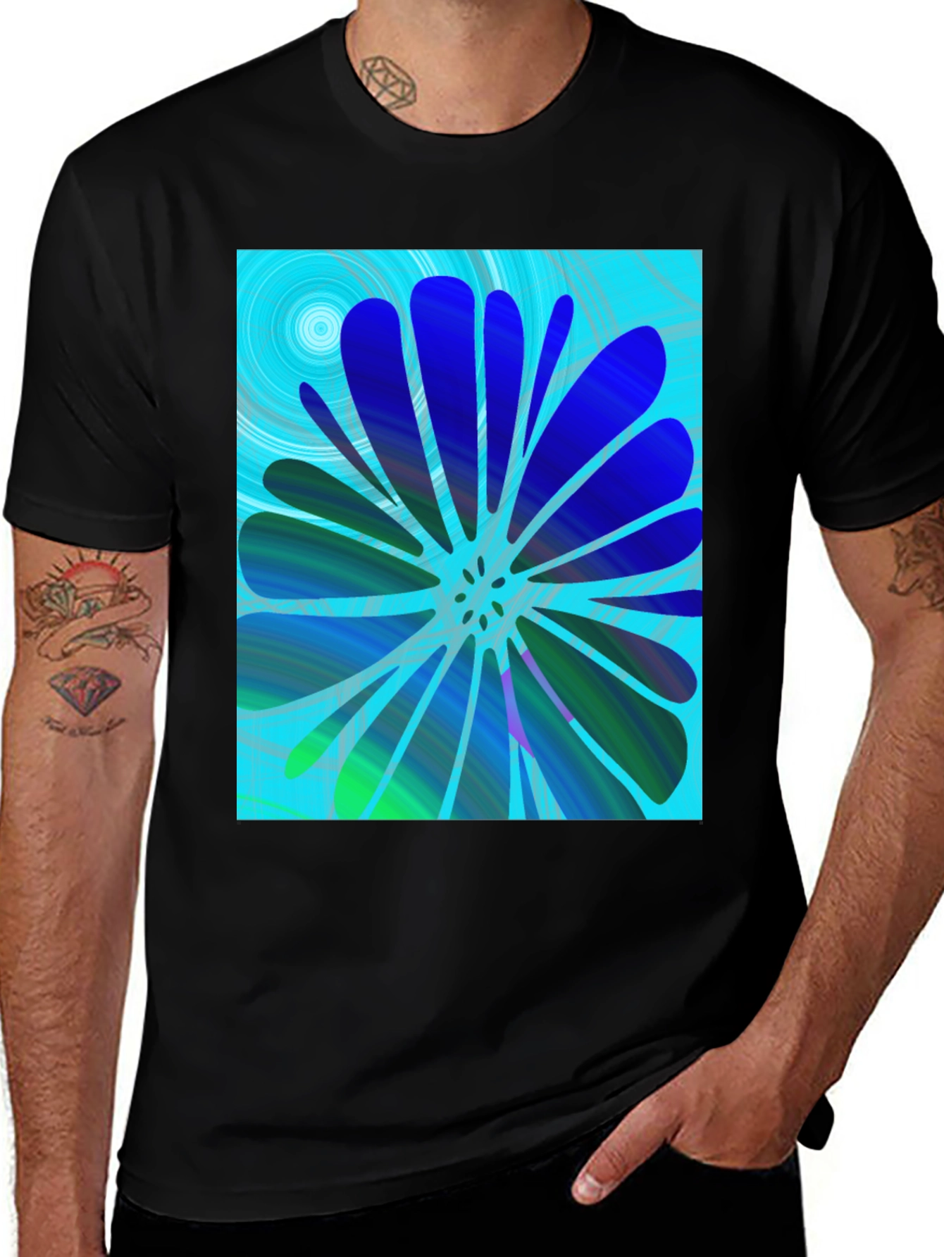 Variant 16 of Abstract Flower Print T-Shirt