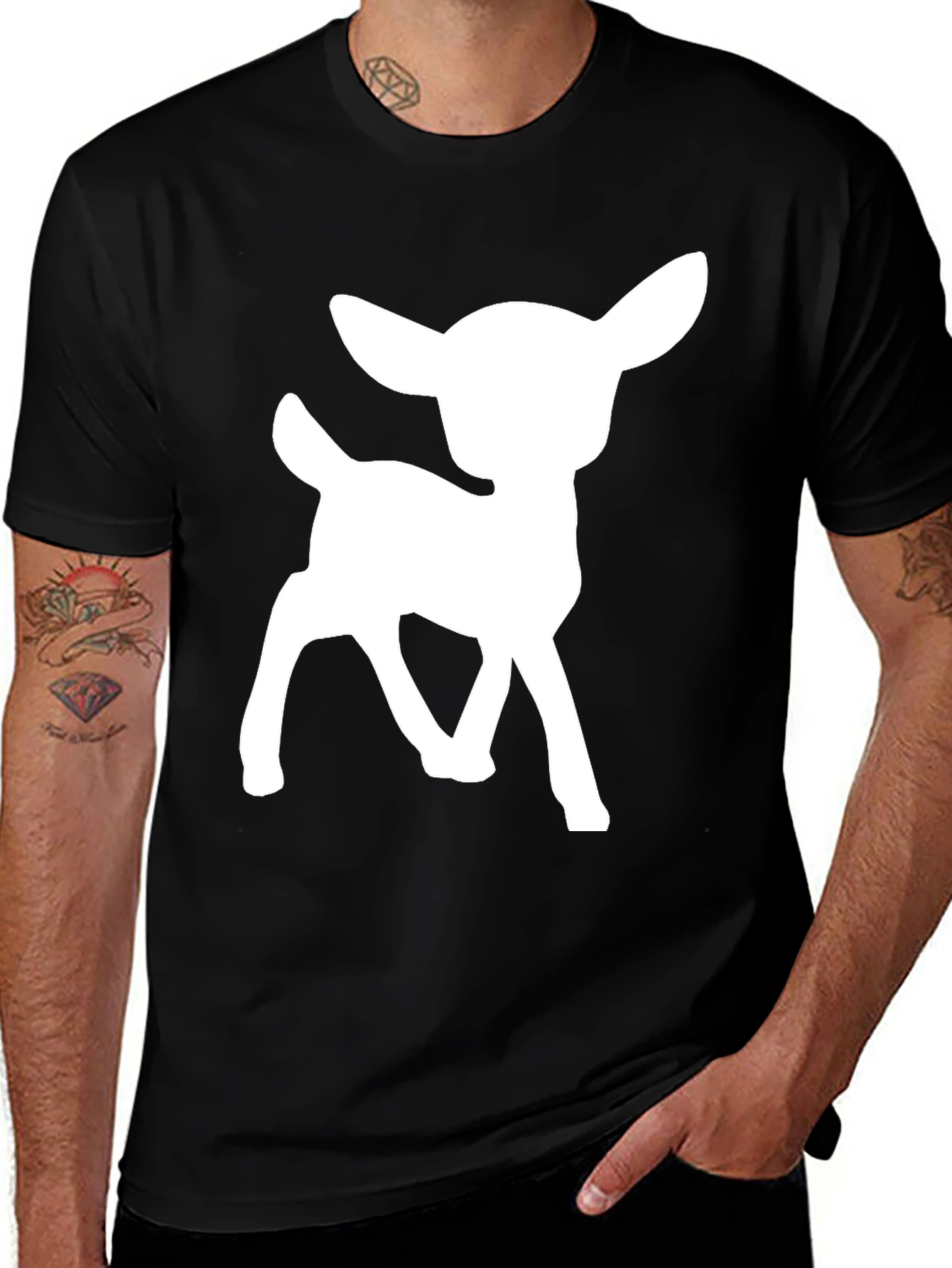 Variant 27 of Deer Silhouette Black T-Shirt