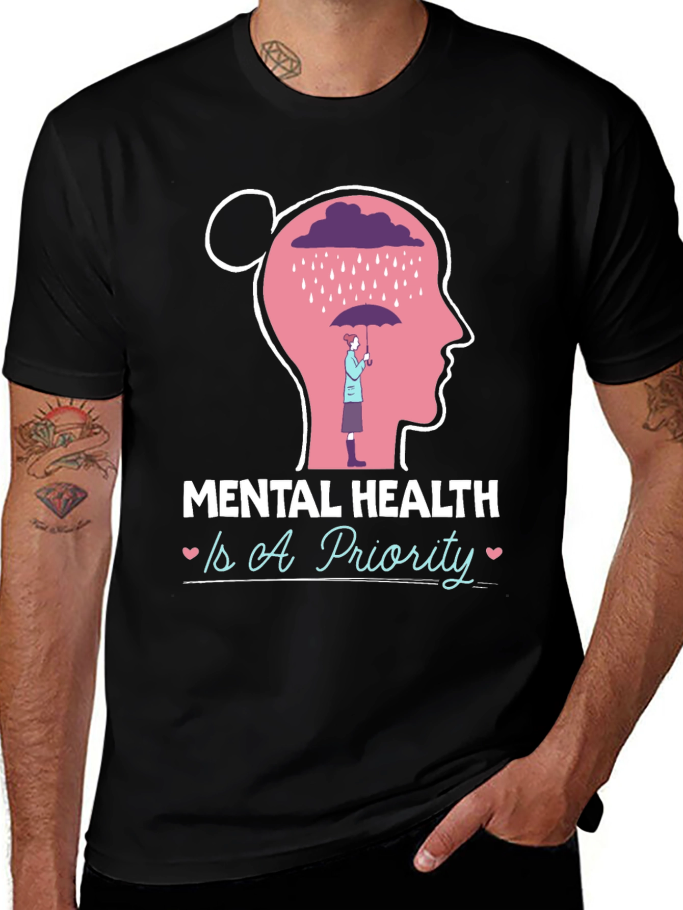 Variant 15 of Mental Health Is A Priority Graphic Tee