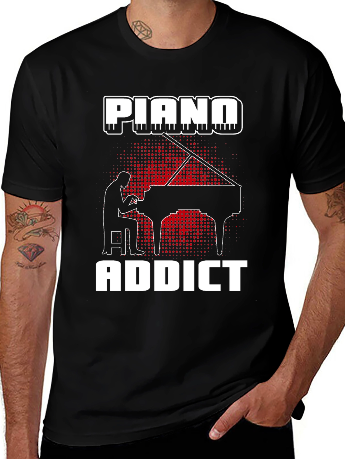 Variant 15 of Piano Addict Graphic T-Shirt - Musician Gift