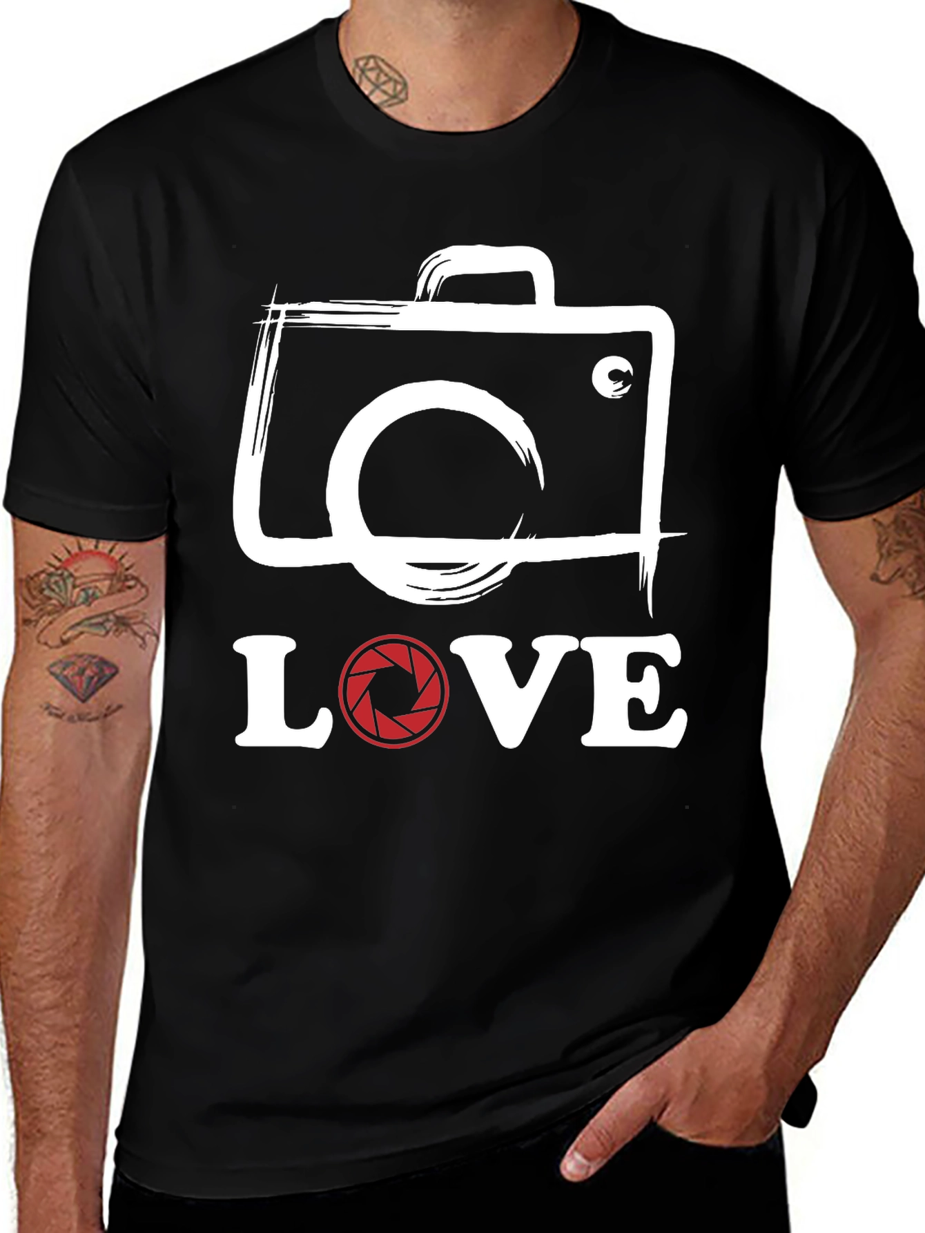 Variant 3 of Photographer LOVE T-Shirt - Camera Shutter Design