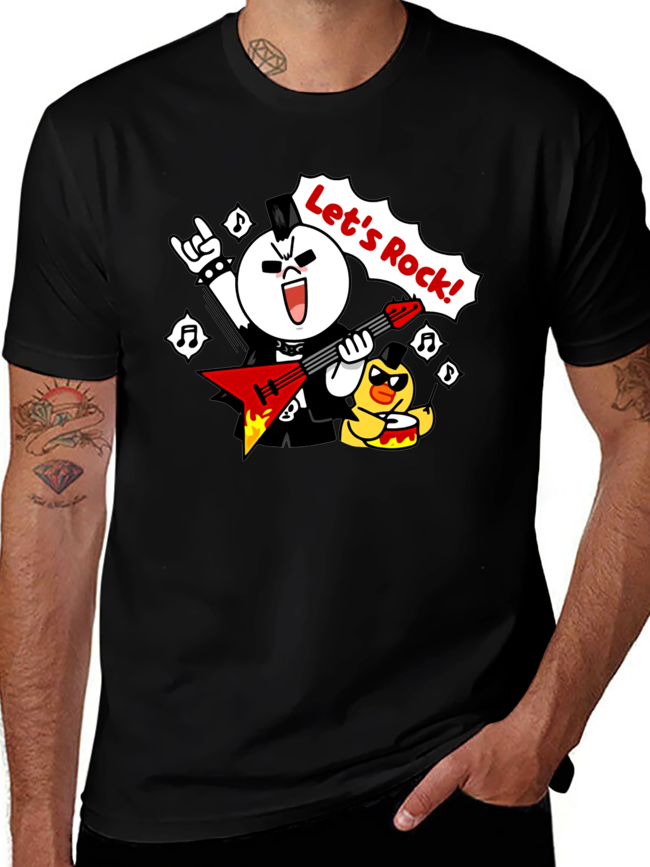 Variant 10 of Let's Rock Cartoon Graphic Tee