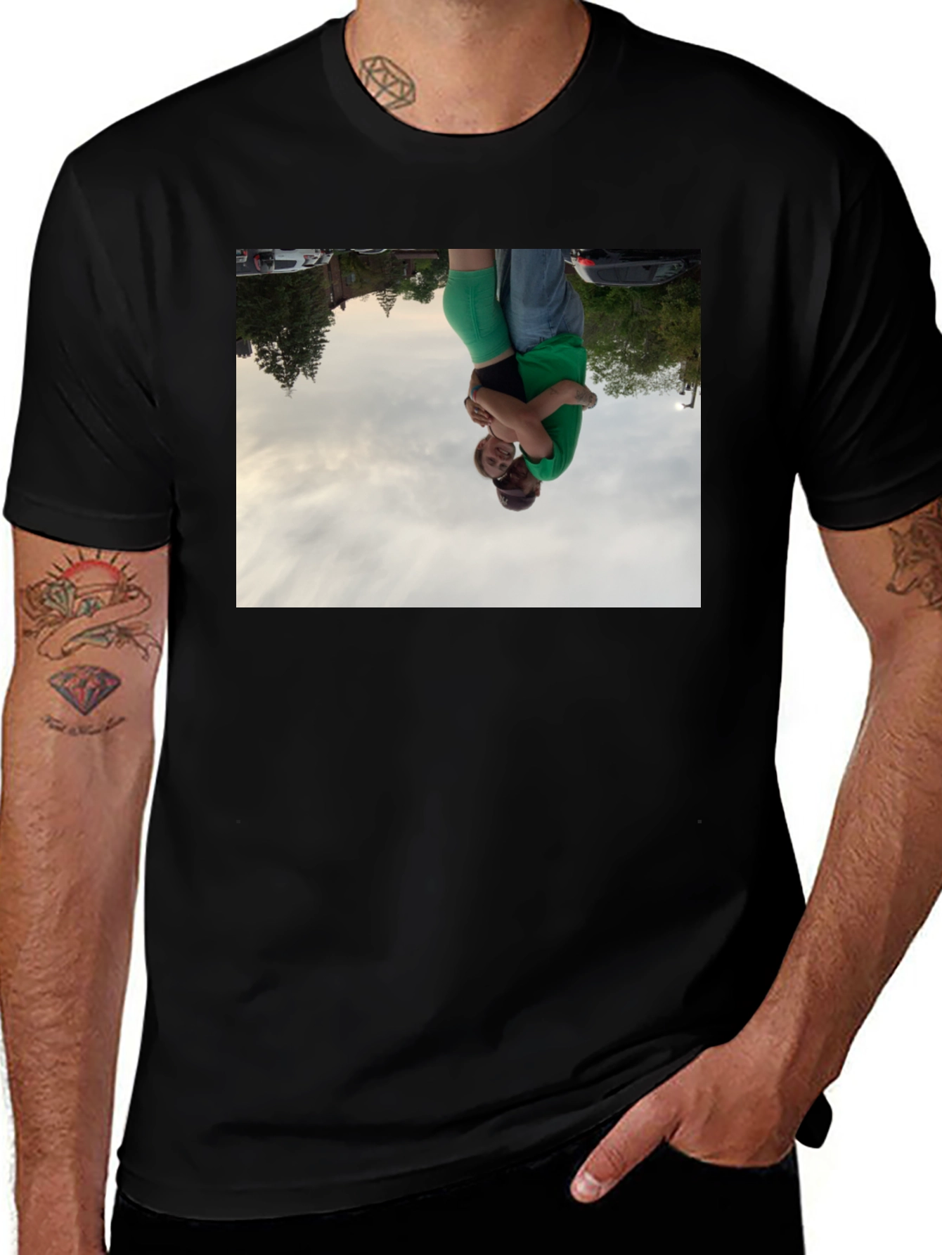 Variant 28 of Novelty Black T-Shirt with Photo Print