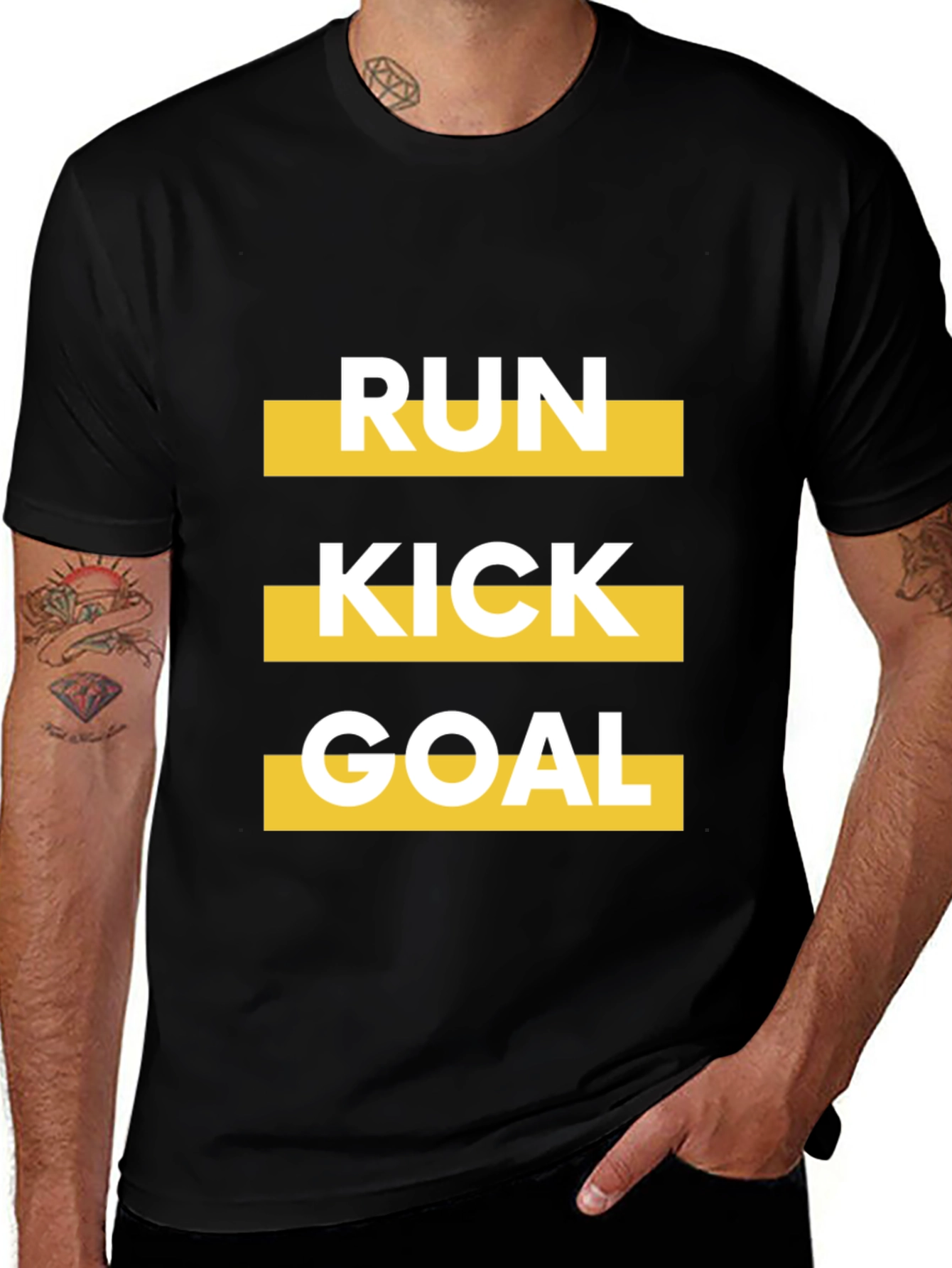 Run Kick Goal T-Shirt - Soccer Sports Tee
