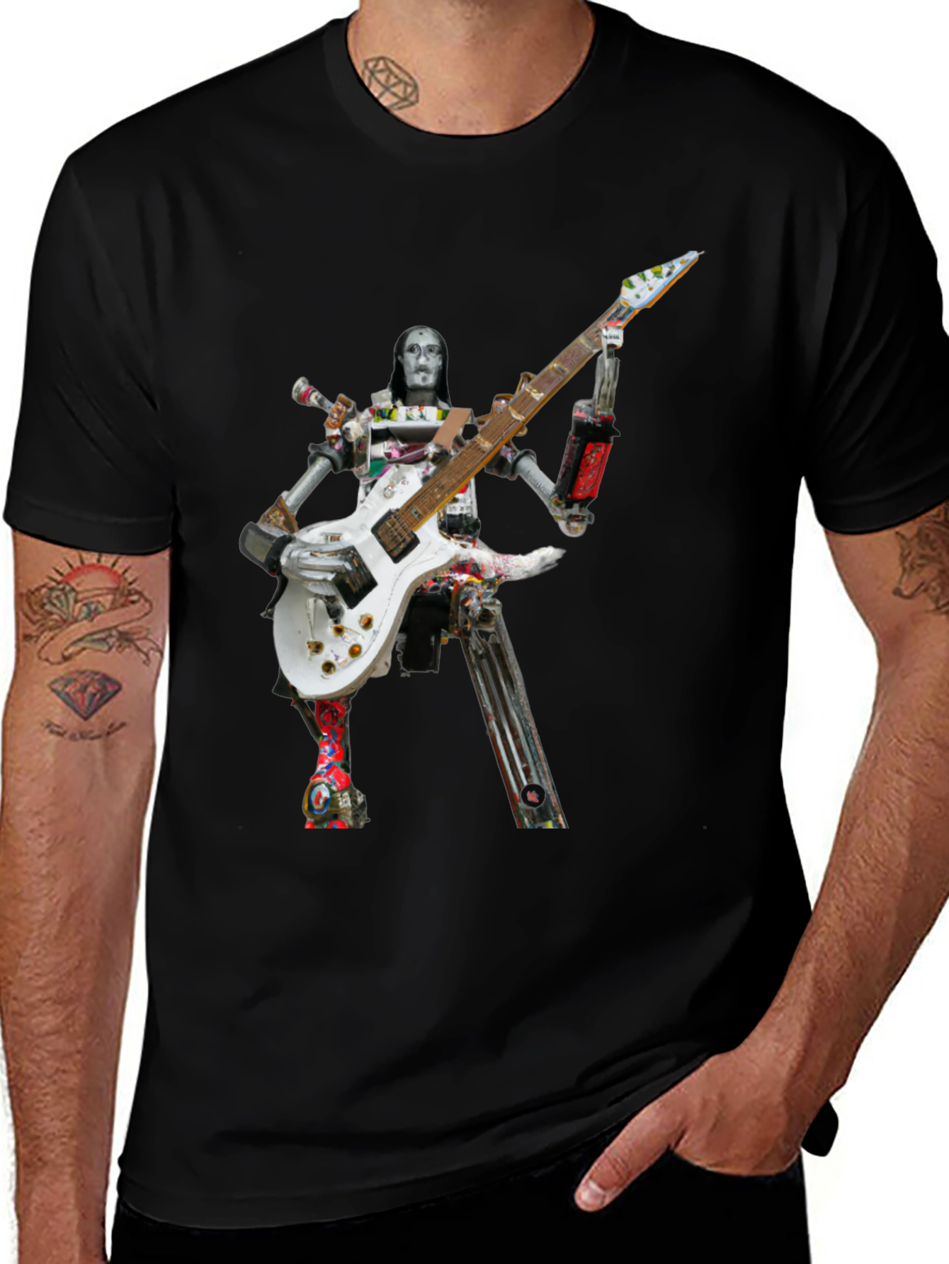 Variant 13 of Robot Guitarist T-Shirt - Cool Graphic Tee