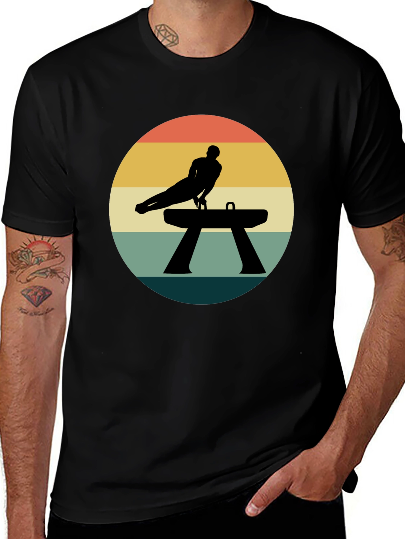 Gymnastics T-Shirt Retro Pommel Horse Design