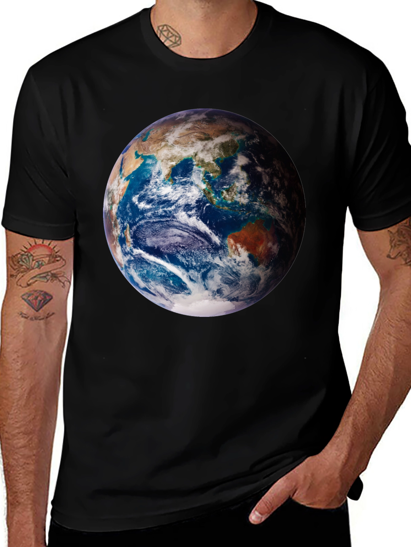 Earth Graphic Black T-Shirt