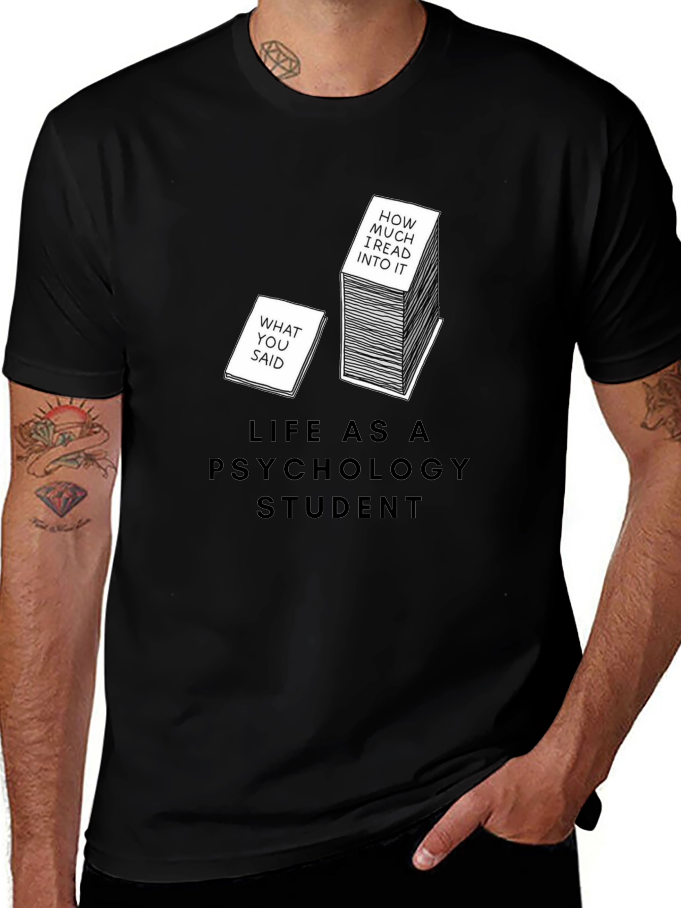 Variant 18 of Psychology Student Tee: What You Said vs. How Much I Read