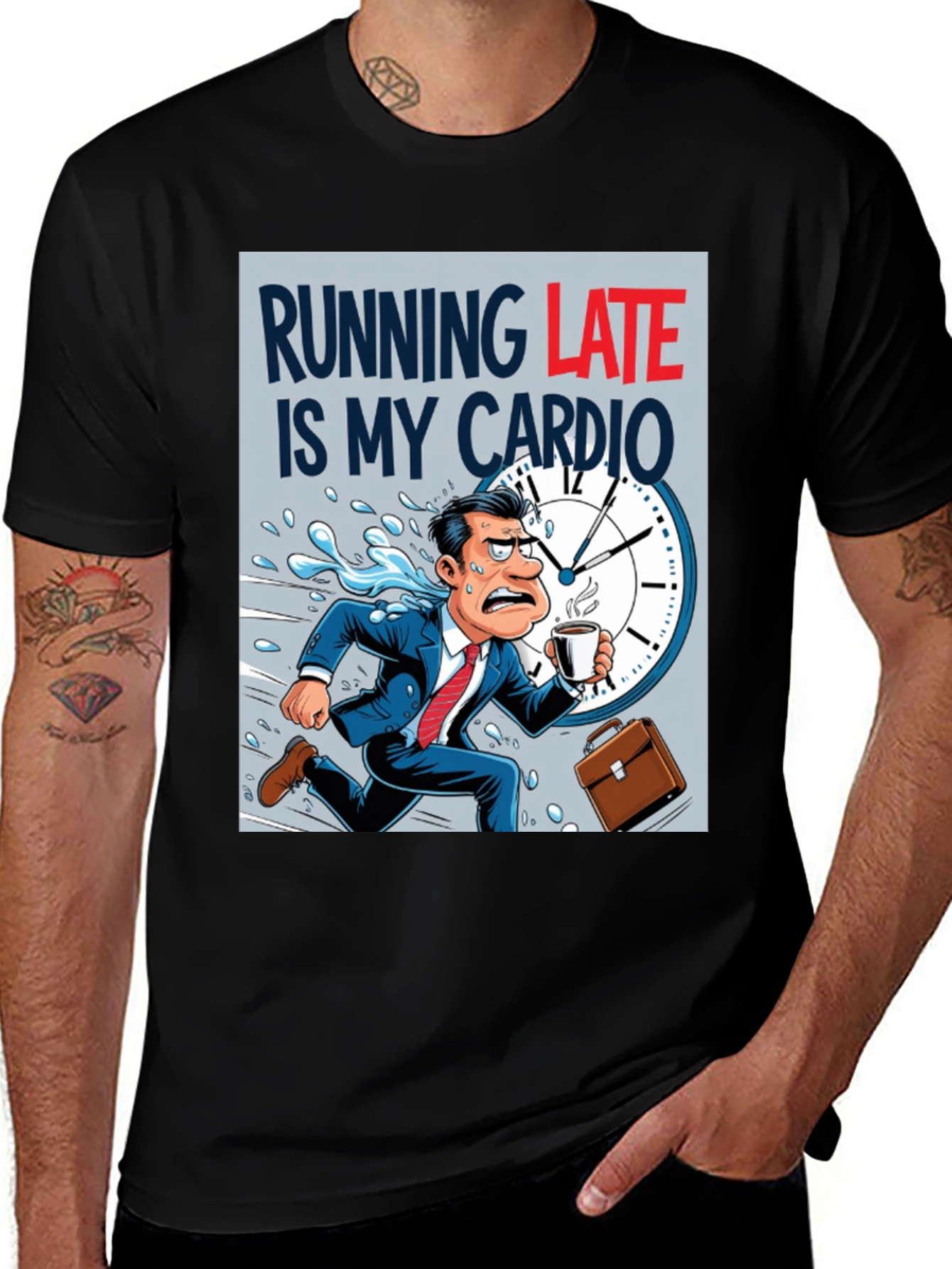 Running Late Cardio T-Shirt - Funny Office Humor Tee