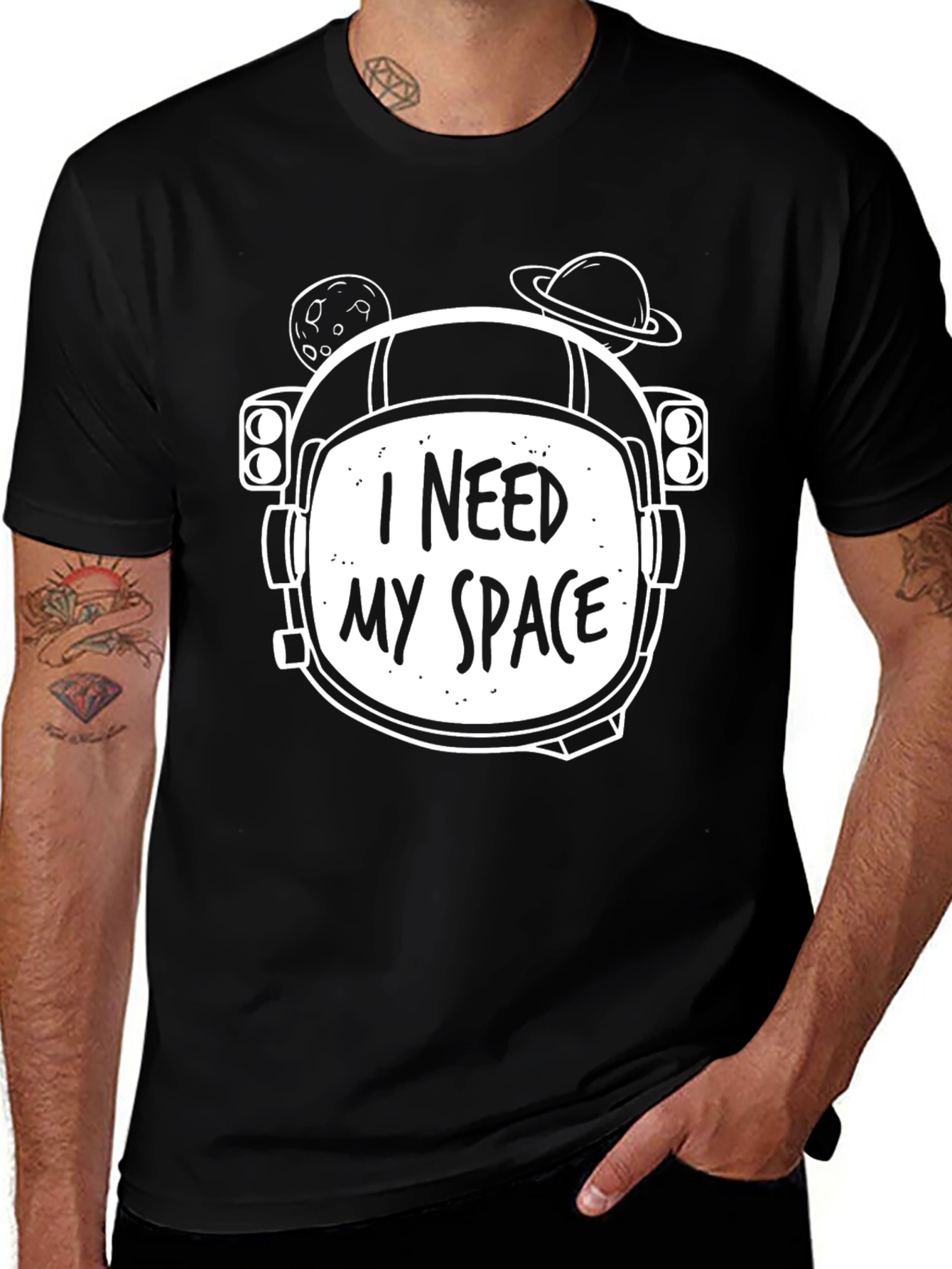 Variant 23 of I Need My Space Astronaut Helmet Graphic T-Shirt