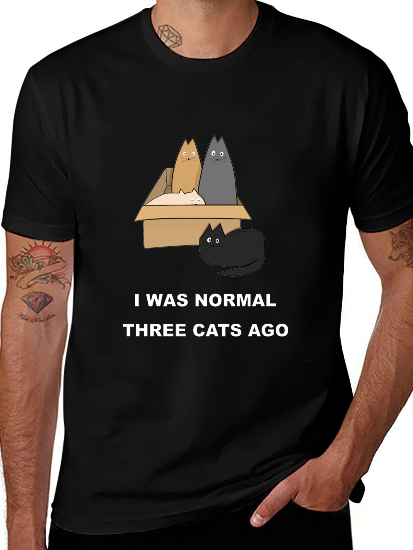 Variant 20 of Funny "Three Cats Ago" Graphic T-Shirt