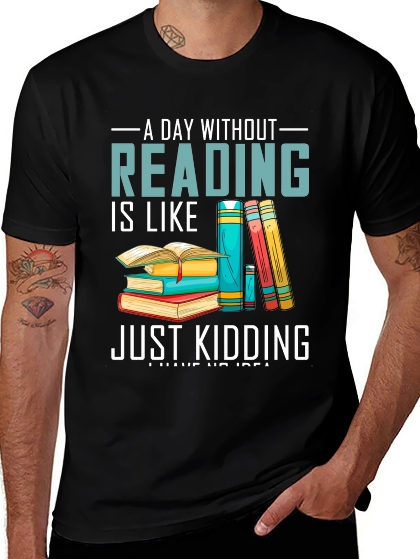 Variant 5 of Reading Humor T-Shirt - A Day Without Reading