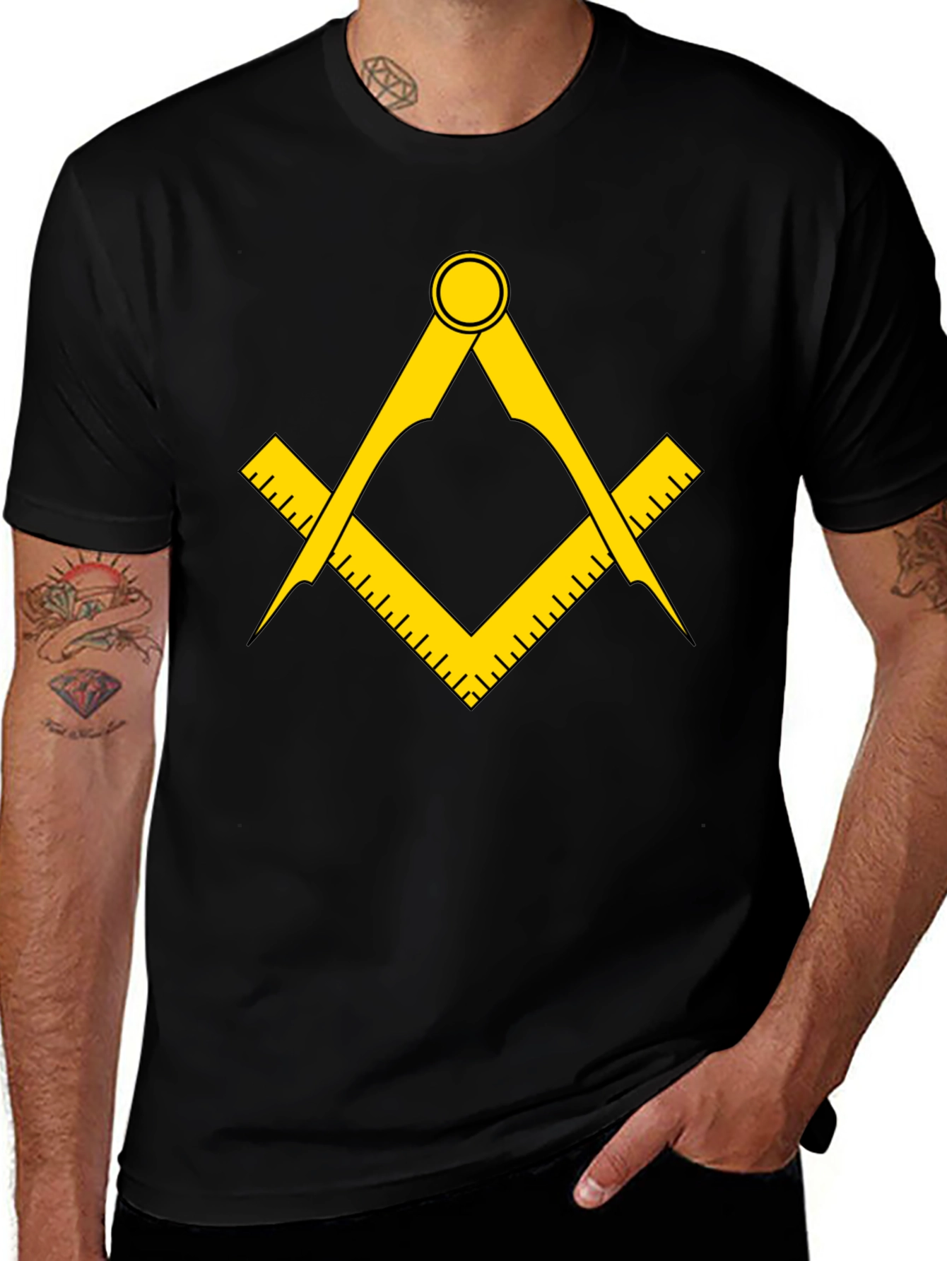 Variant 18 of Masonic Compass & Square Graphic T-Shirt