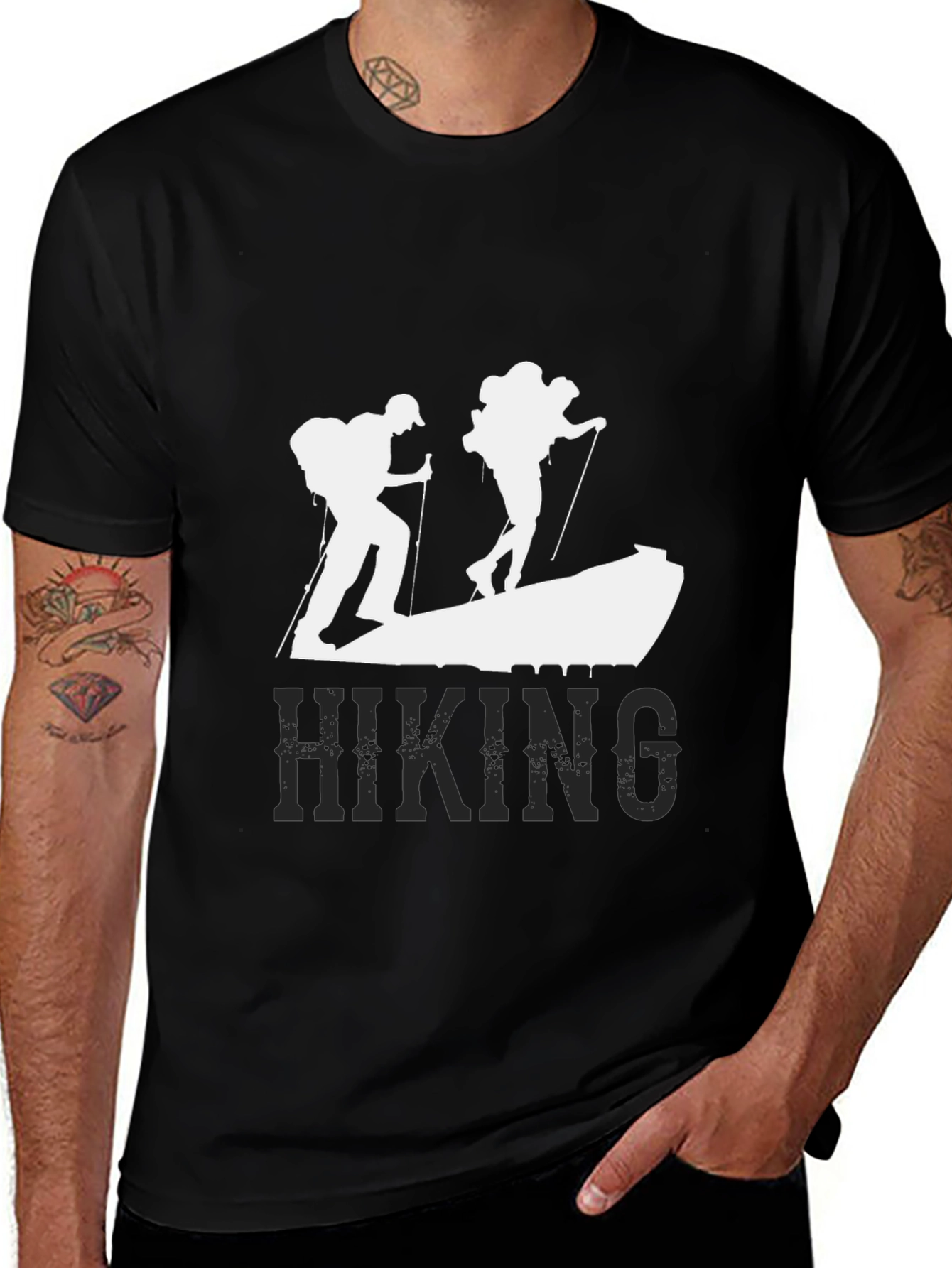 Variant 15 of Hiking Adventure T-Shirt - Black Graphic Tee