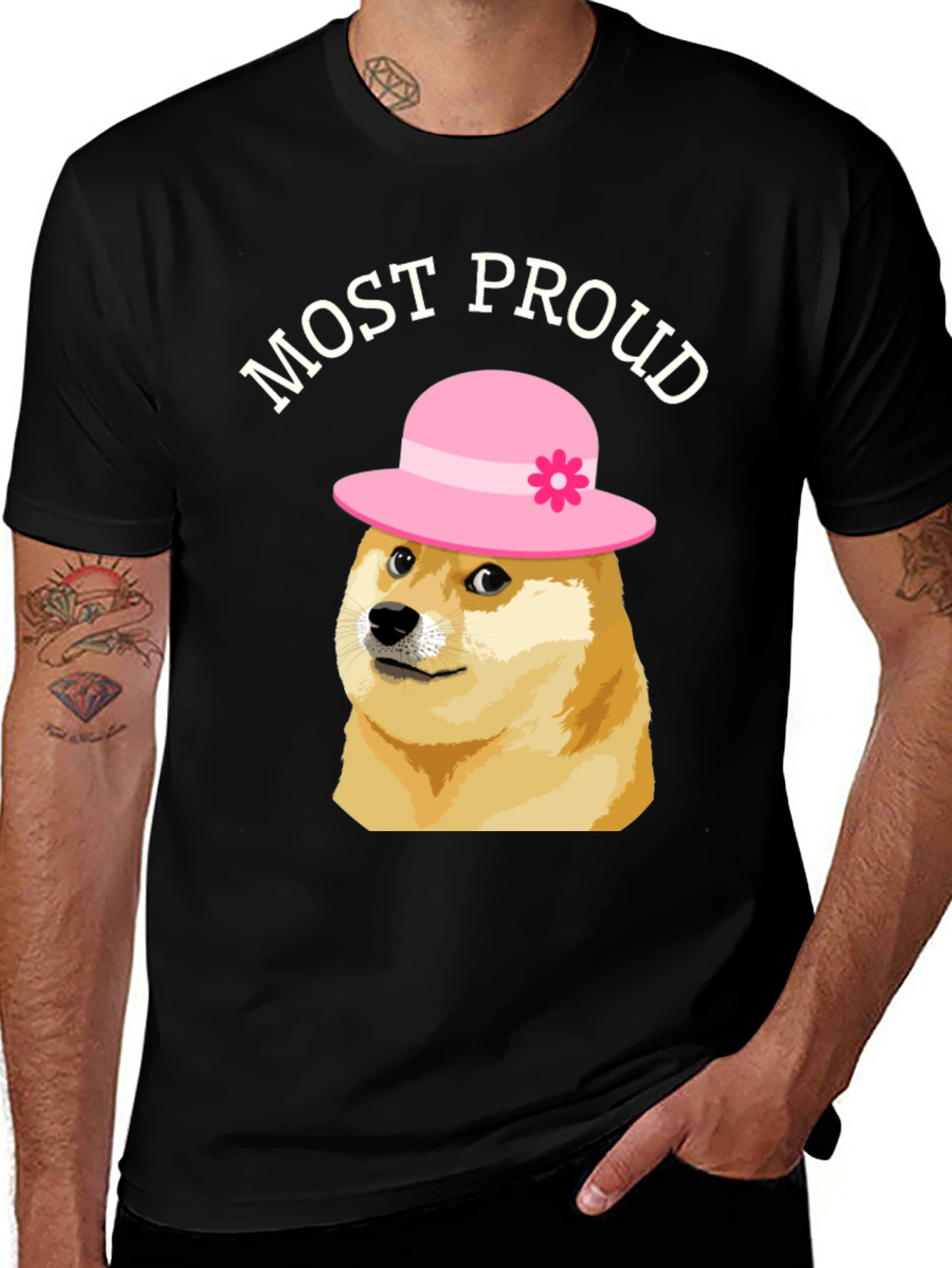 Variant 25 of Most Proud Doge T-Shirt - Black