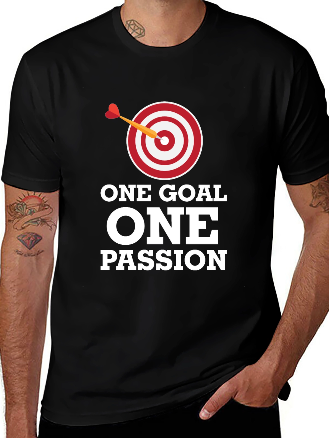 One Goal One Passion Black Graphic Tee