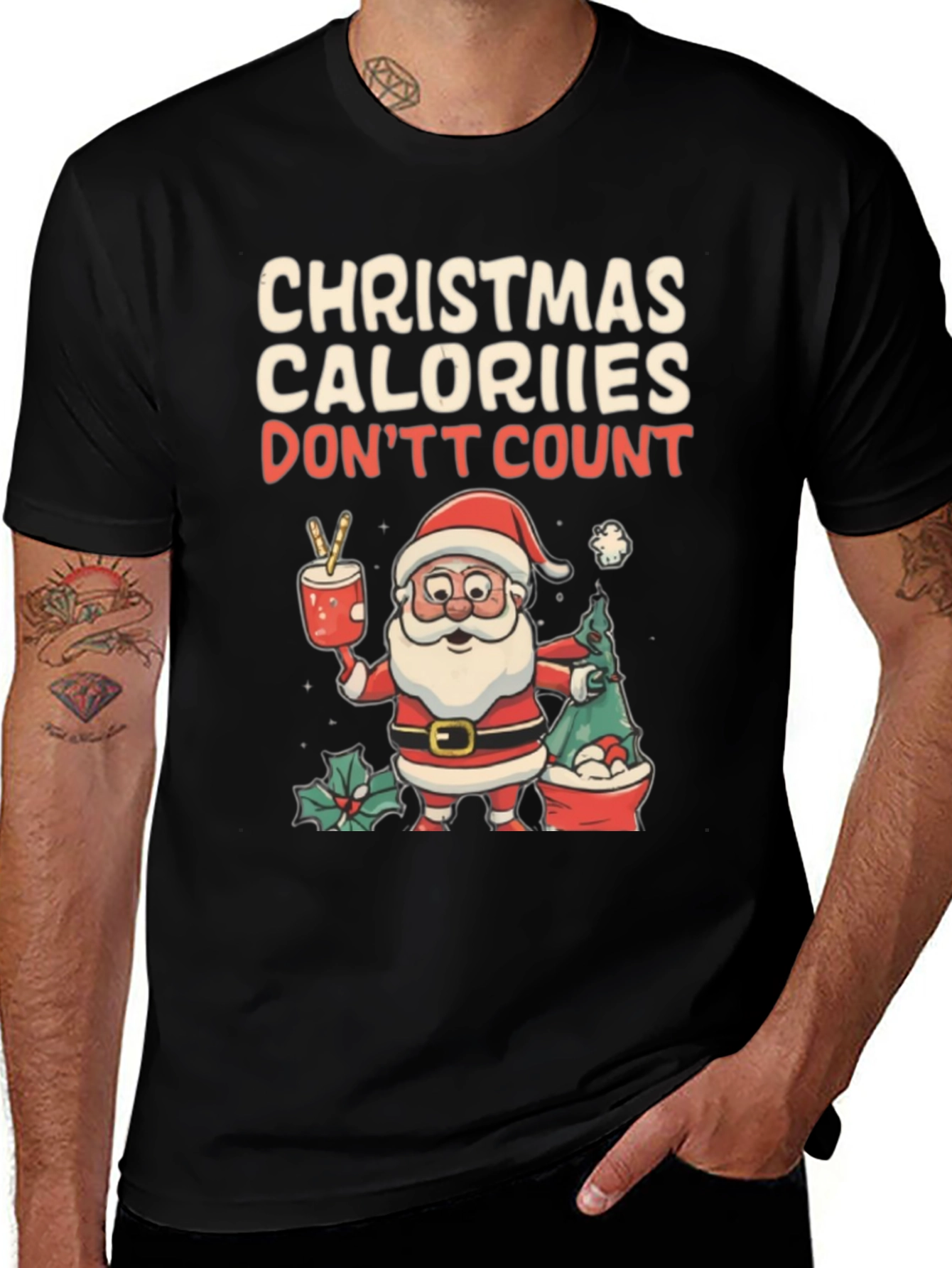 Christmas Calories T-Shirt Holiday Santa Tee