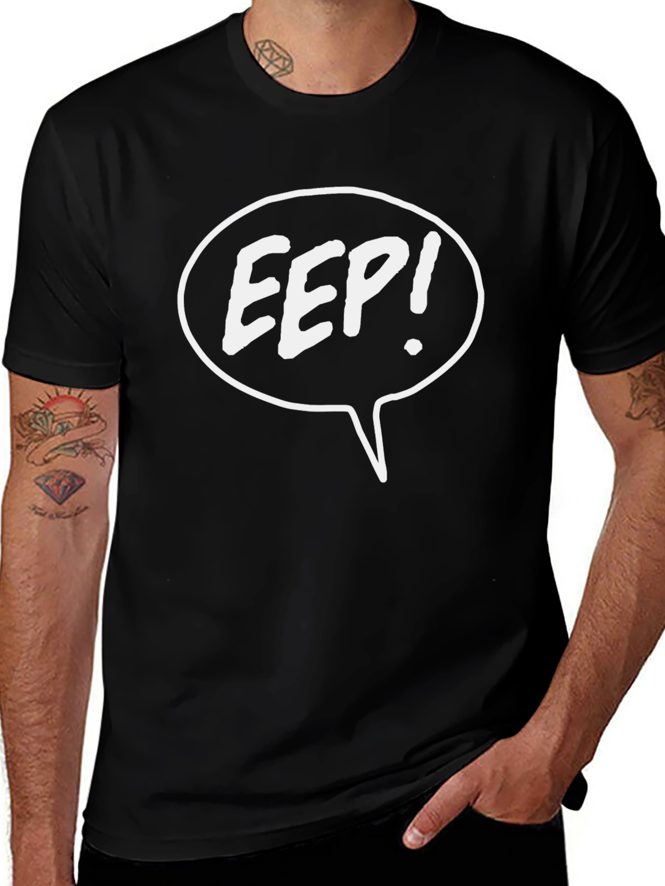 Variant 22 of Eep! Graphic T-Shirt - Black Cotton Tee