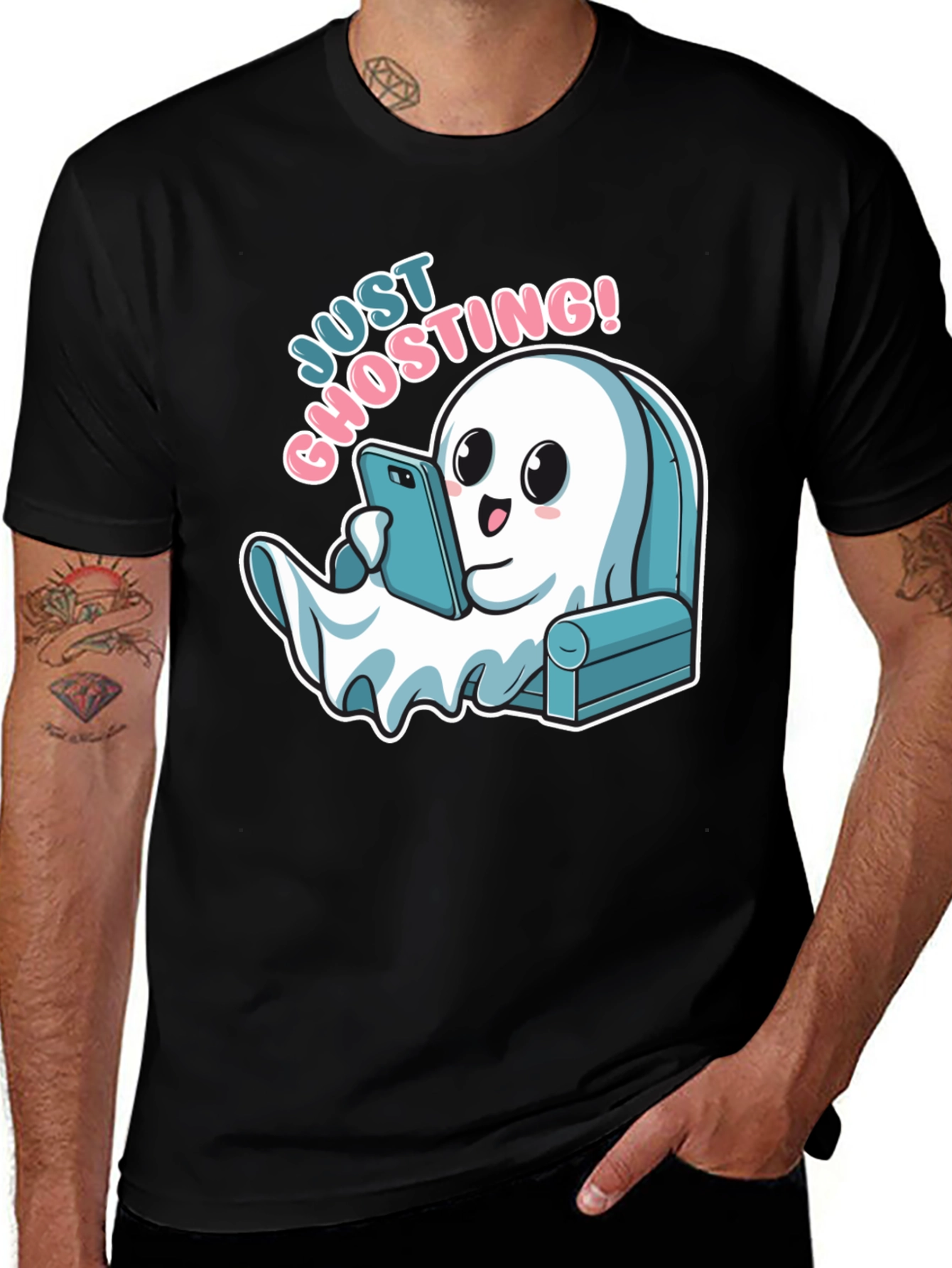 Just Ghosting Funny Graphic T-Shirt