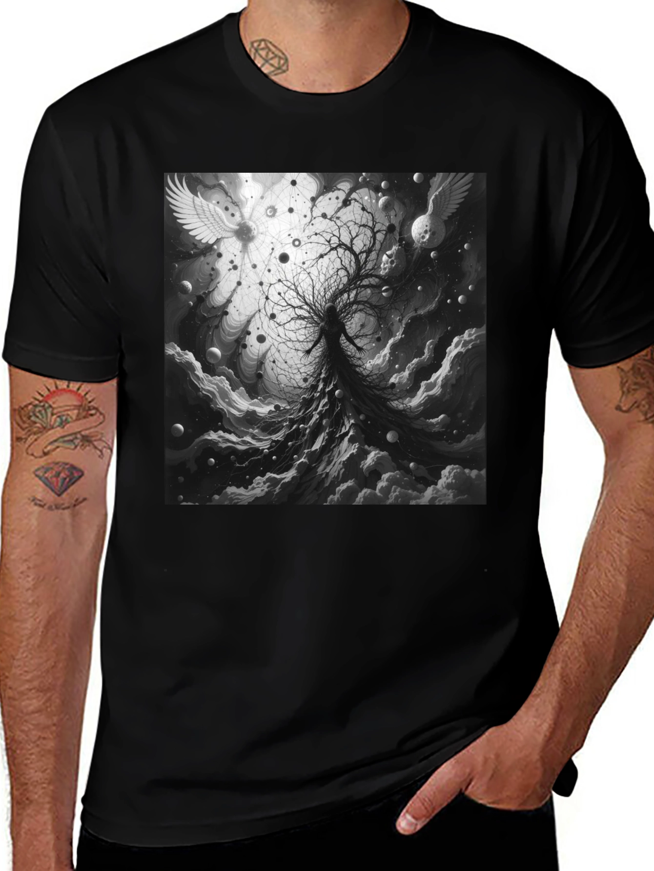 Variant 26 of Celestial Tree Graphic Tee - Cosmic Dreamscape