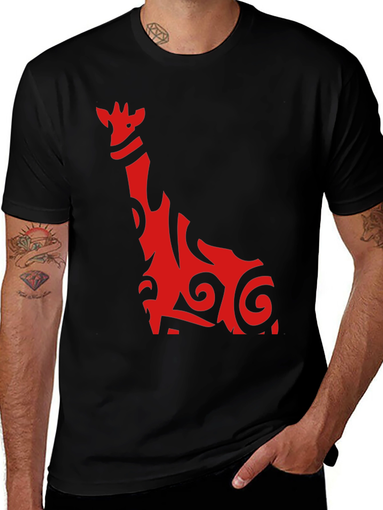Variant 16 of Tribal Giraffe Graphic Tee