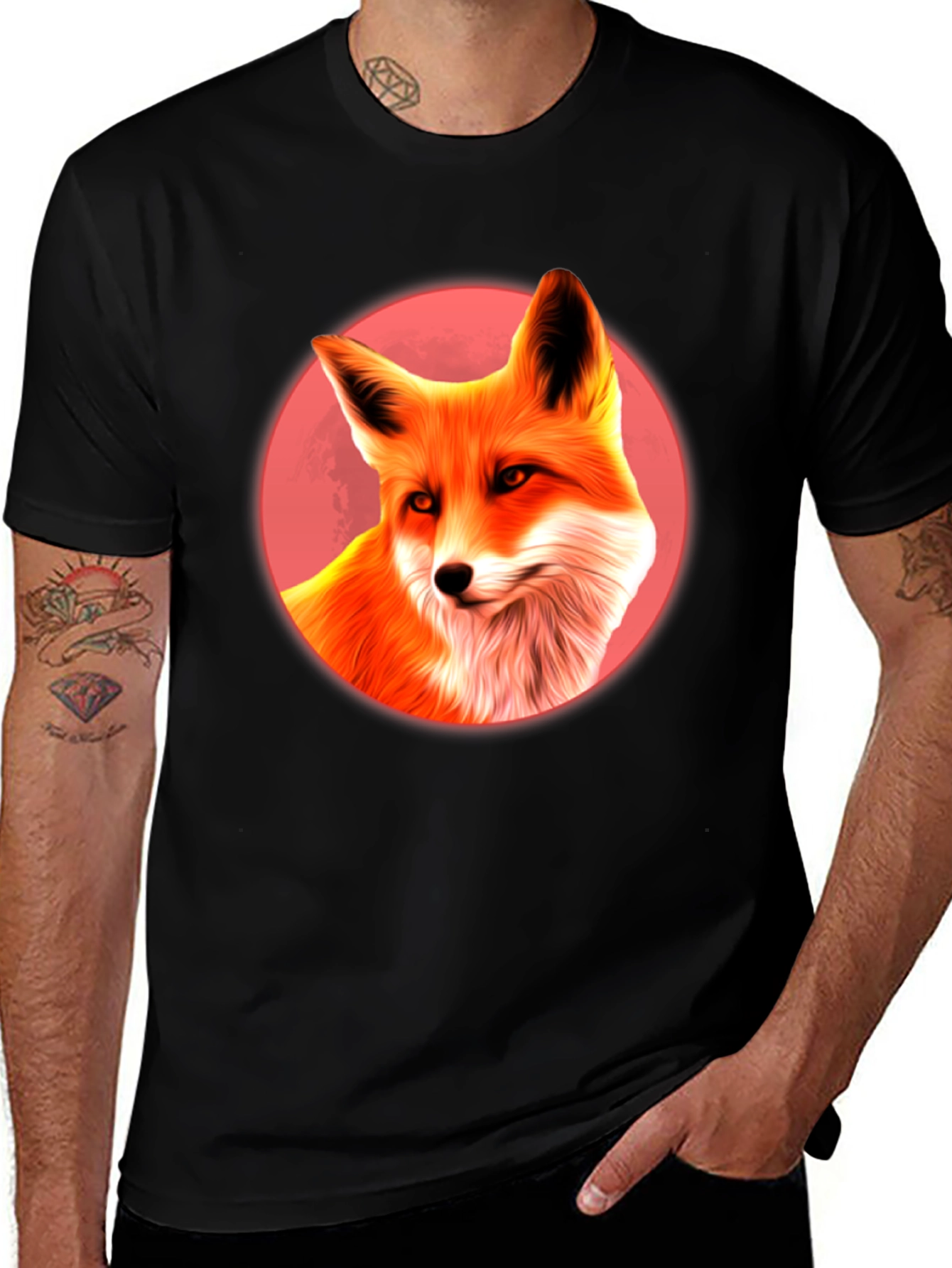 Variant 8 of Fox in Red Circle T-Shirt - Graphic Tee