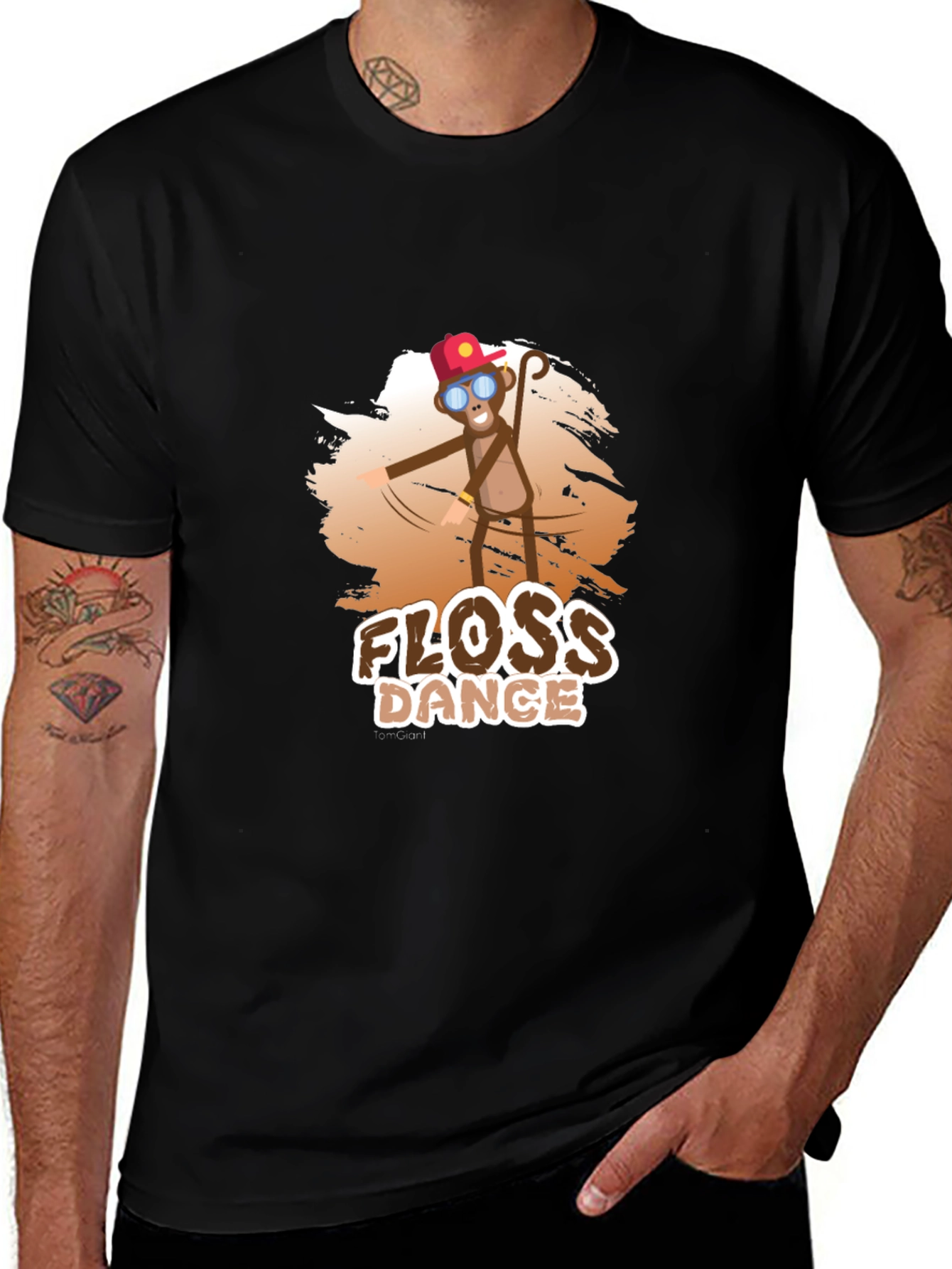 Floss Dance Monkey Graphic Tee - Trendy Cotton T-Shirt
