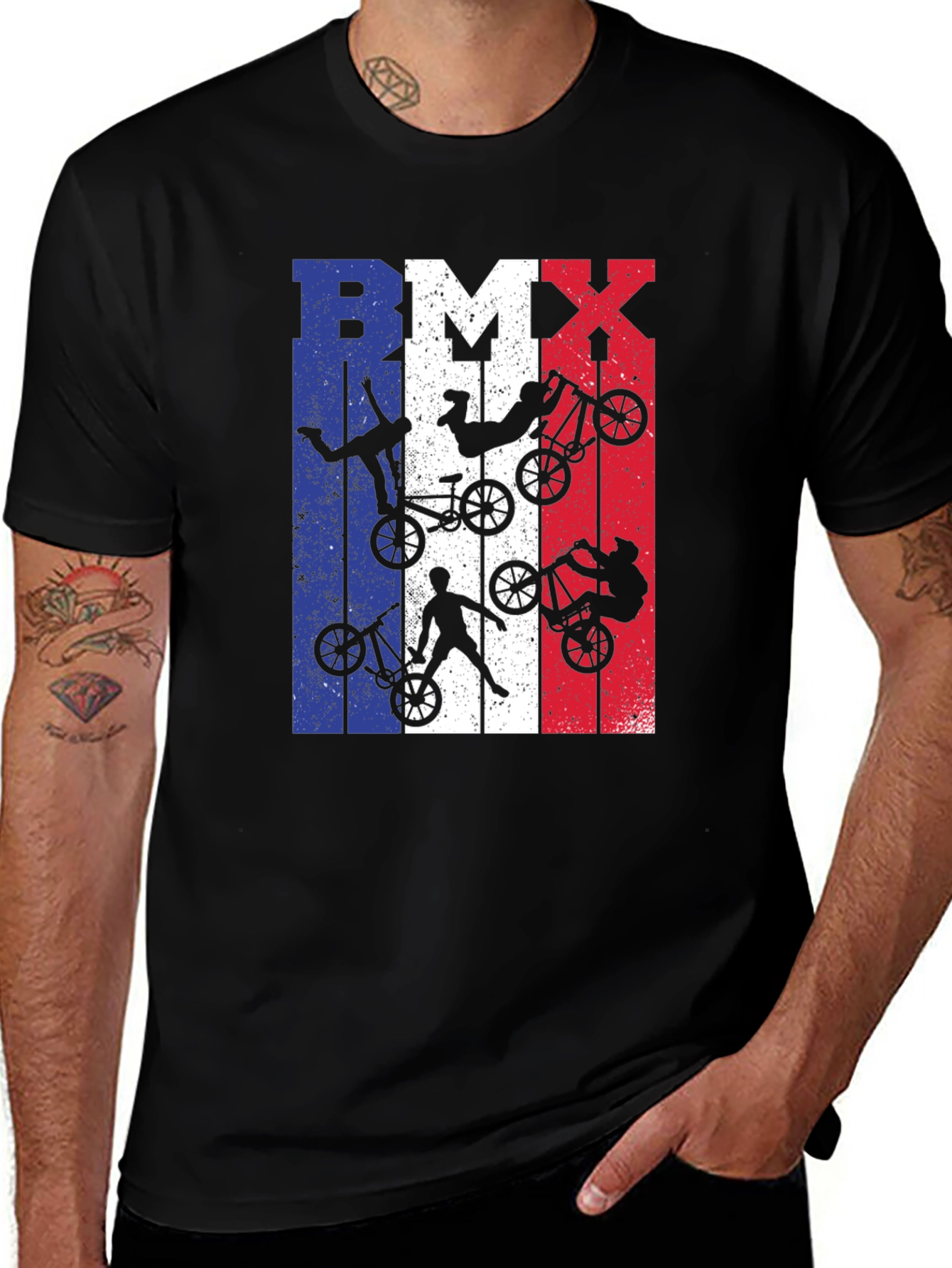 BMX French Flag T-Shirt - Extreme Biking Style