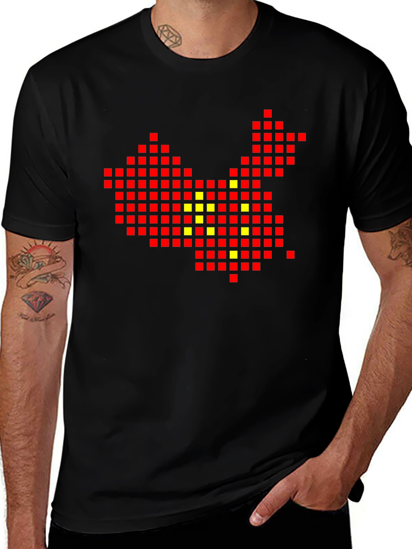 Variant 10 of China Pixel Art Black T-Shirt