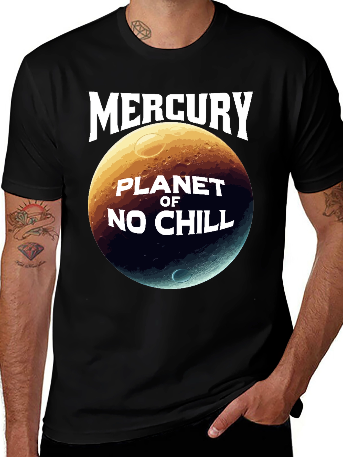 Variant 12 of Mercury Planet of No Chill Graphic Tee - Black