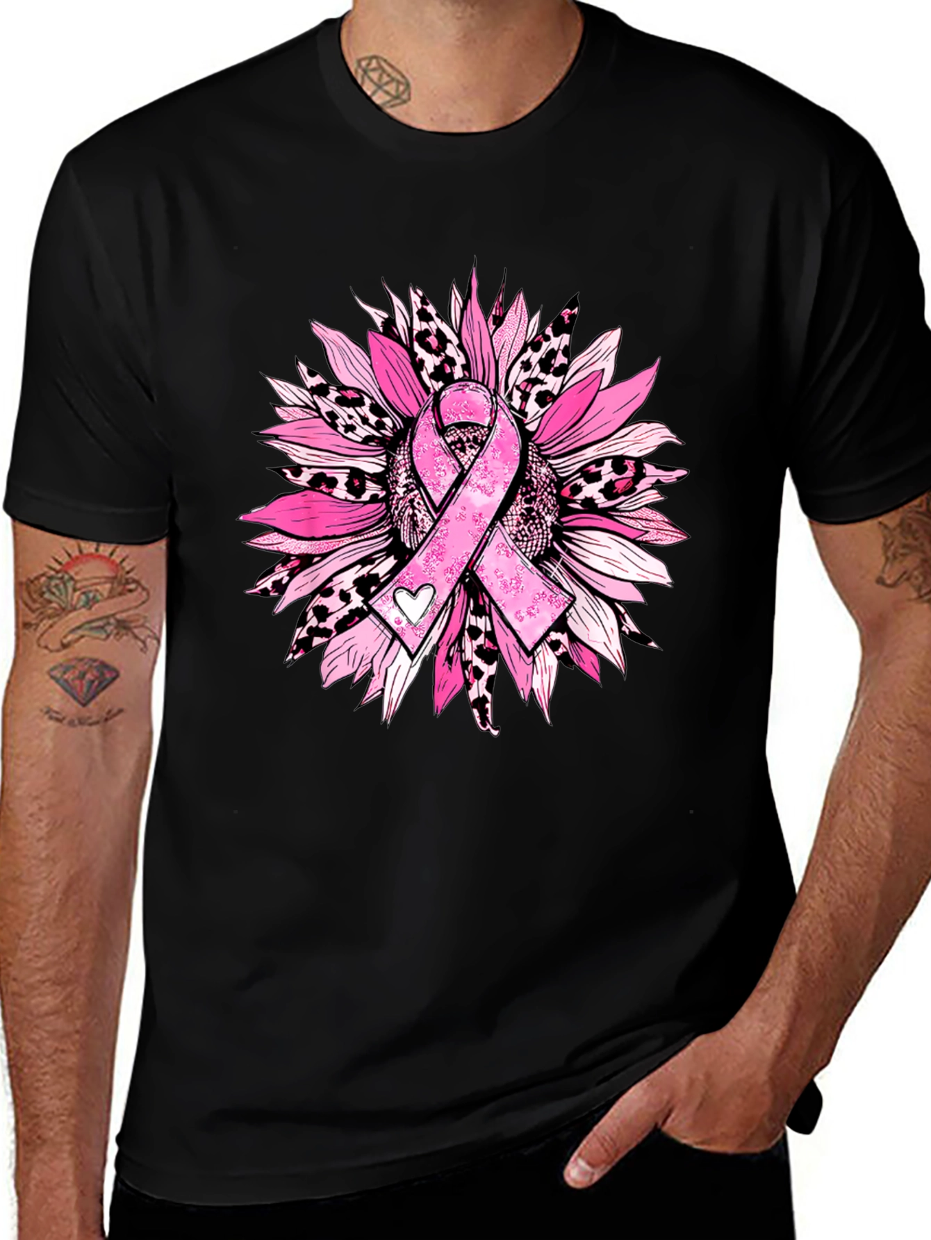 Variant 8 of Breast Cancer Awareness Sunflower Tee