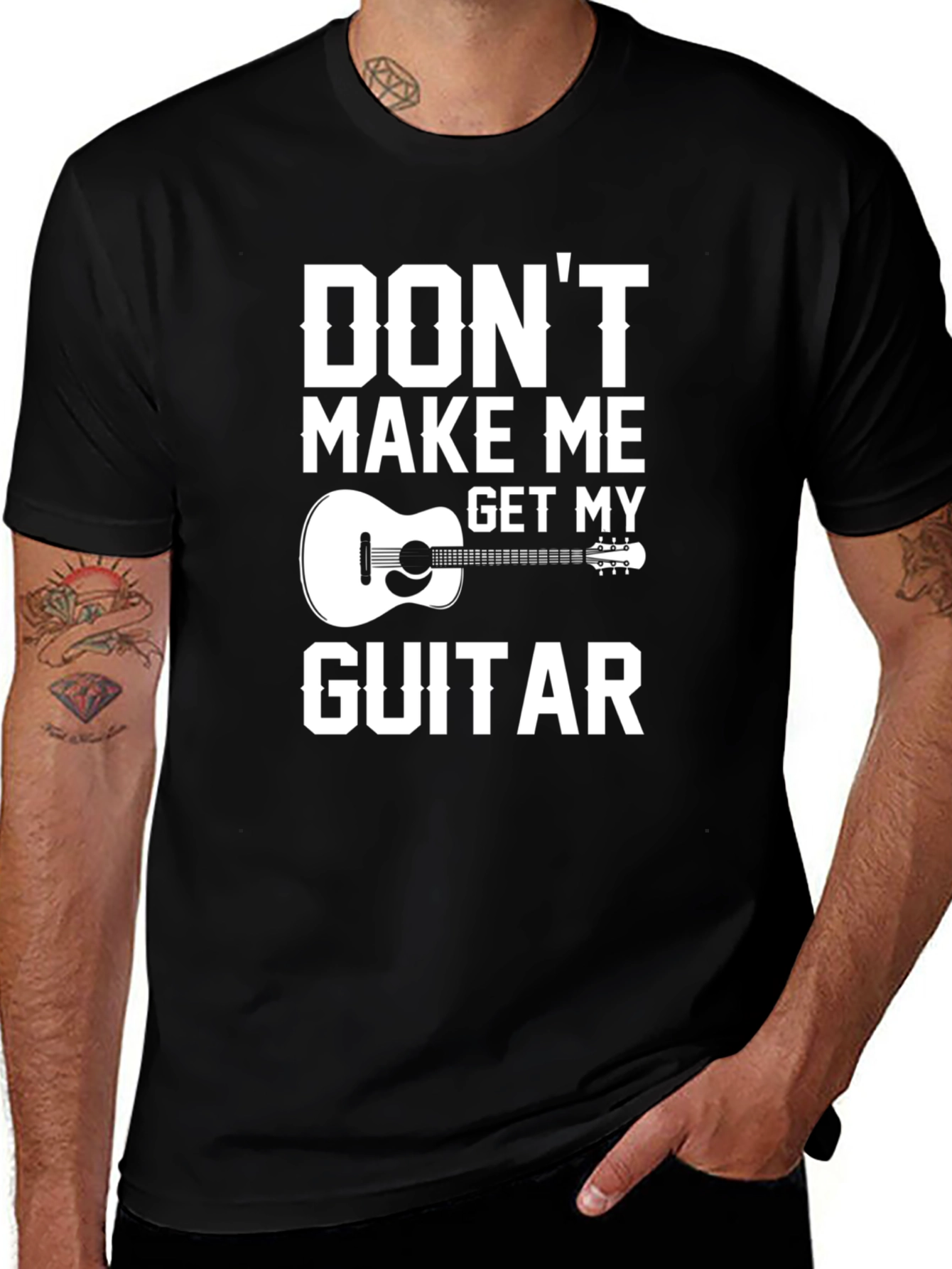 Variant 3 of Don't Make Me Get My Guitar T-Shirt - Musician Humor Tee