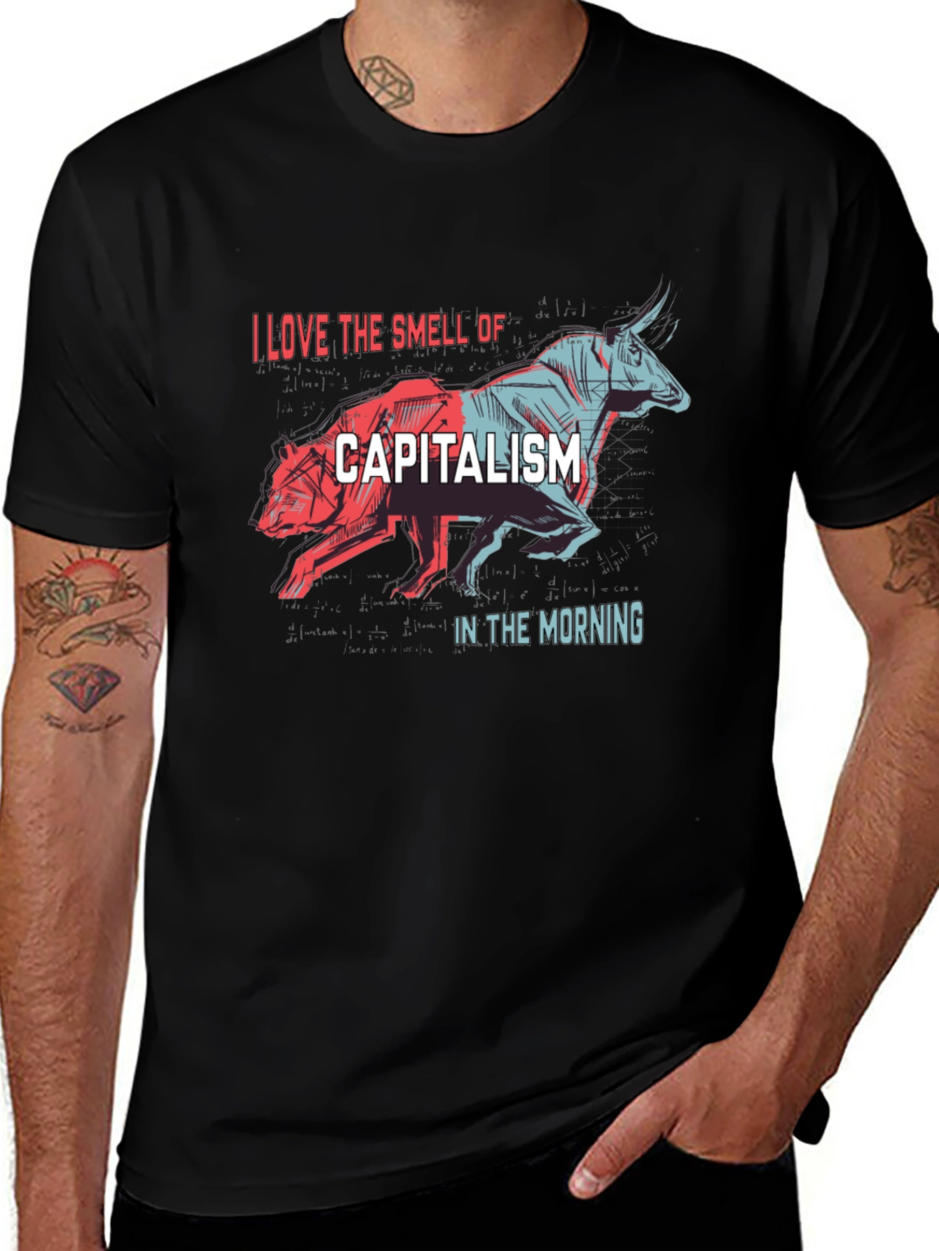 Variant 18 of Capitalism Bull & Bear Graphic T-Shirt