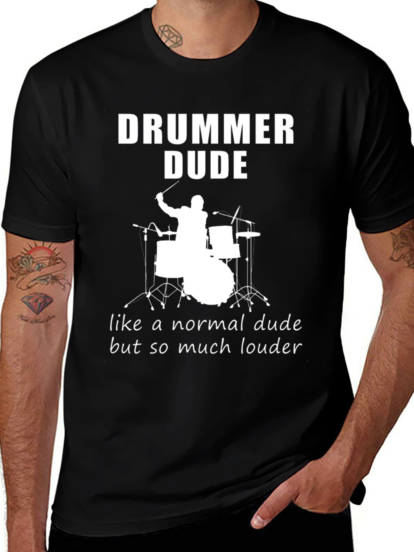 Variant 7 of Drummer Dude T-Shirt - Funny Musician Tee