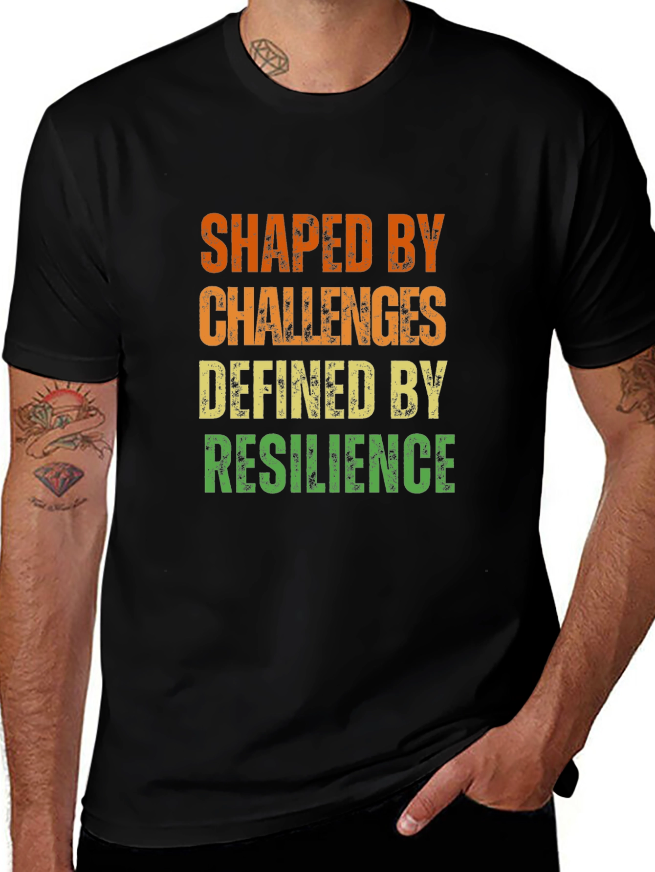 Variant 24 of Shaped by Challenges Resilience Graphic Tee