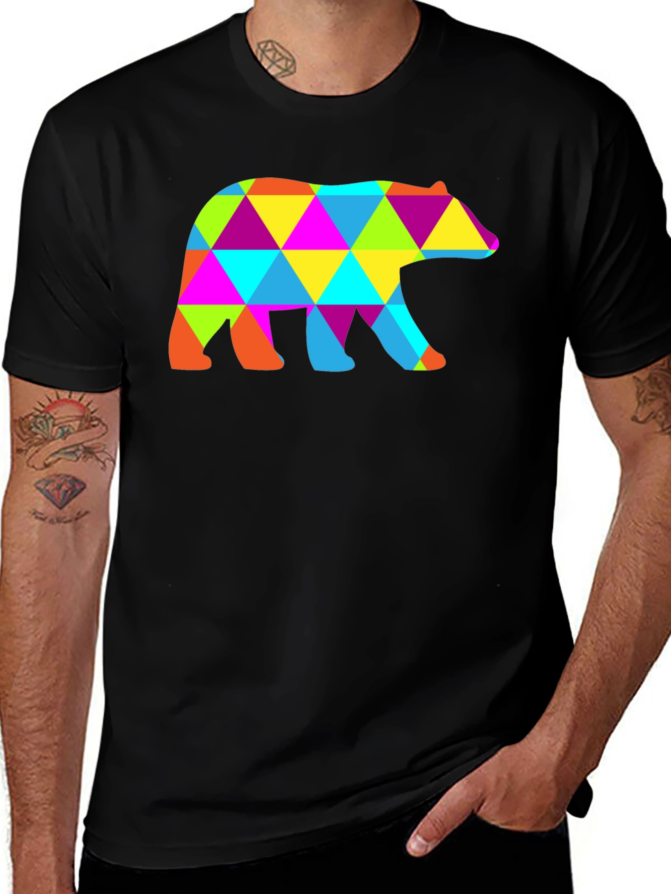 Variant 29 of Geometric Bear T-Shirt - Abstract Design