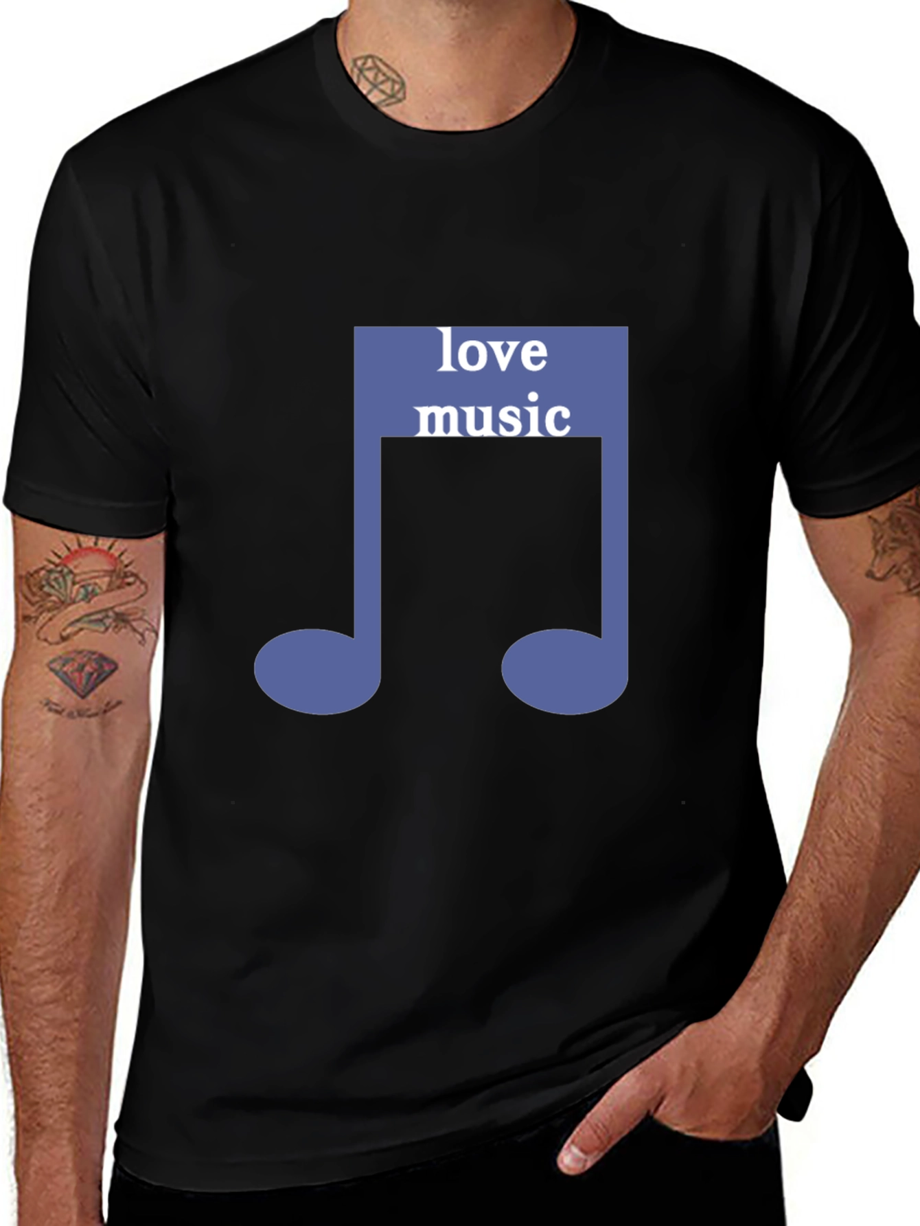 Variant 21 of Love Music Tee - Stylish Graphic Note T-Shirt