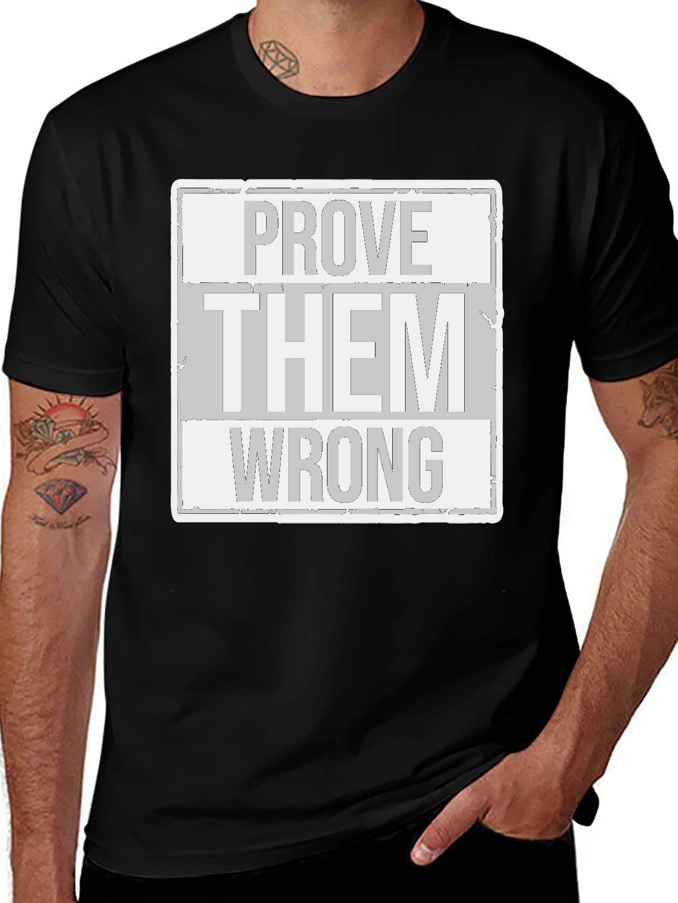 Variant 10 of Prove Them Wrong Graphic Tee - Black Cotton Casual Shirt
