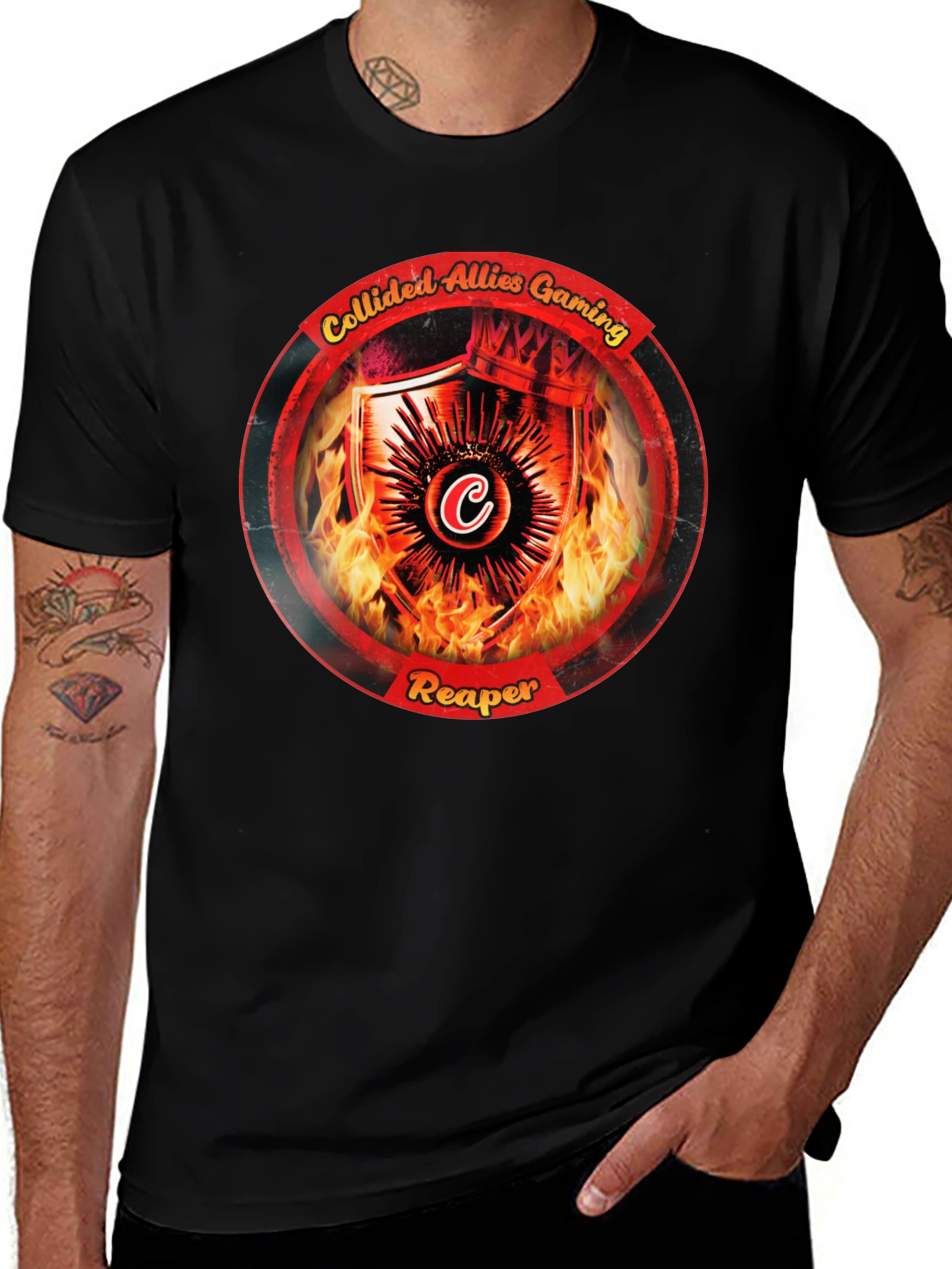Variant 16 of Collided Allies Gaming Reaper Black T-Shirt